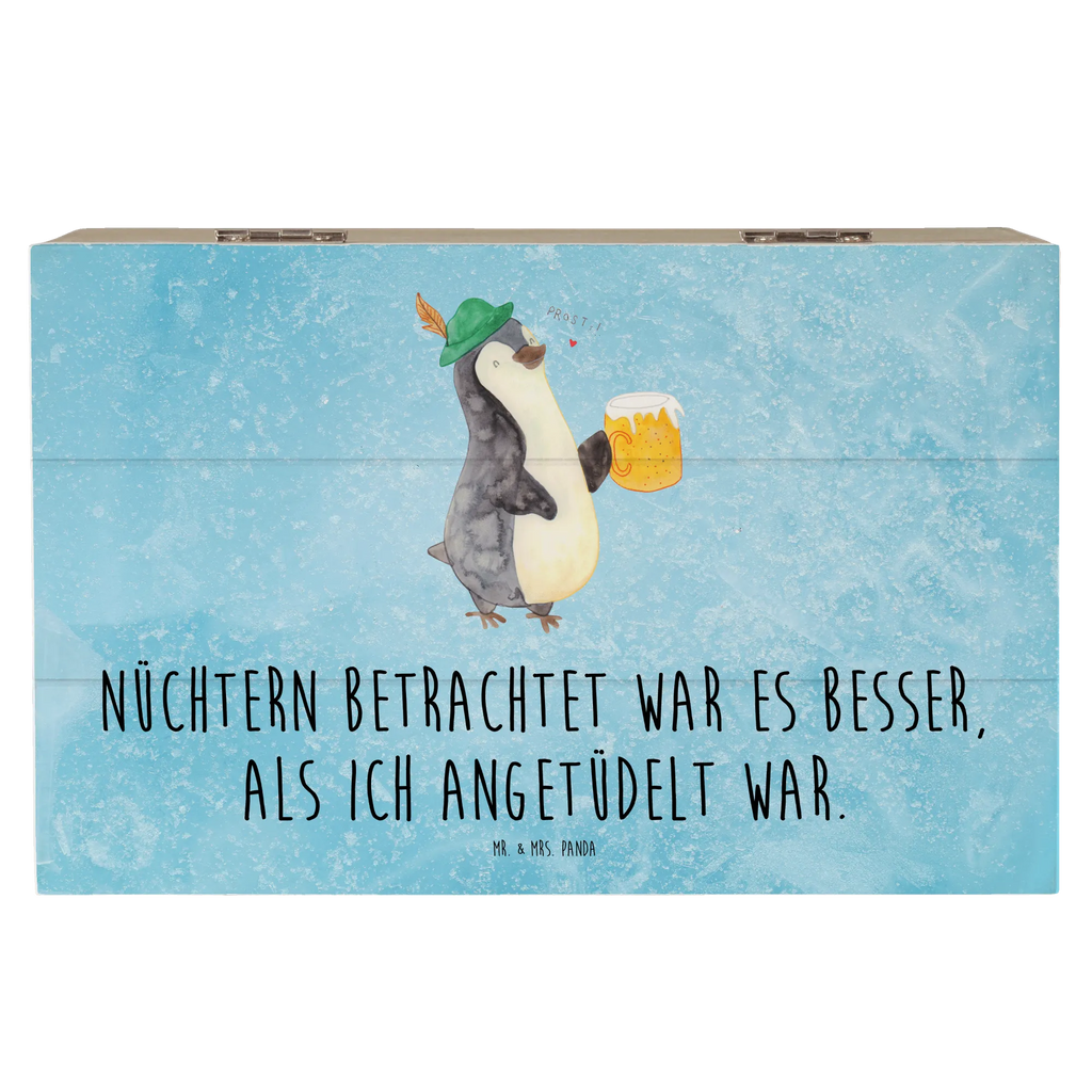 Holzkiste Pinguin Bier Holzkiste, Kiste, Schatzkiste, Truhe, Schatulle, XXL, Erinnerungsbox, Erinnerungskiste, Dekokiste, Aufbewahrungsbox, Geschenkbox, Geschenkdose, Pinguin, Pinguine, Bier, Oktoberfest