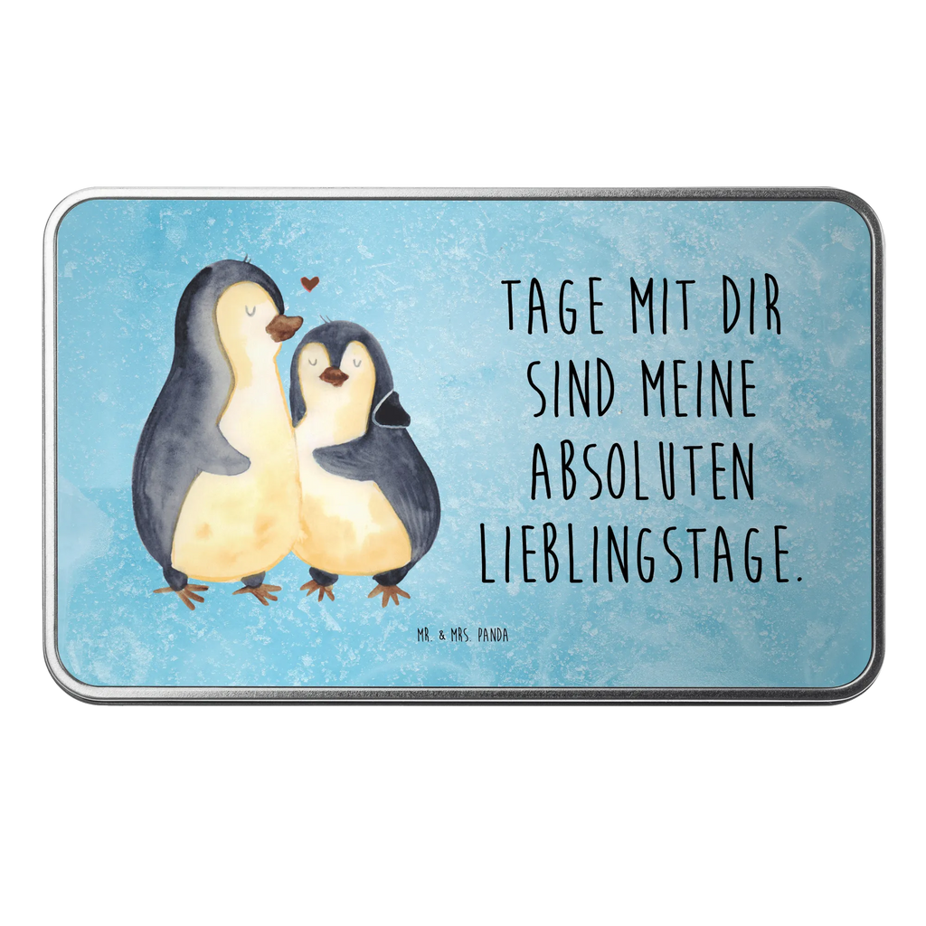 Metalldose rechteckig Pinguin umarmen Blechdose, Metalldose, Blechbox, Container, Keksdose, Vorratsdose, Vorratsbox, Döschen, Versperbox, Vesperdose, Aufbewahrungsdose, Aufbewahrungsbox, Aluminiumdose, Dose, Pinguin, Liebe, Liebespaar, Liebesbeweis, Liebesgeschenk, Verlobung, Jahrestag, Hochzeitstag, Hochzeit, Hochzeitsgeschenk