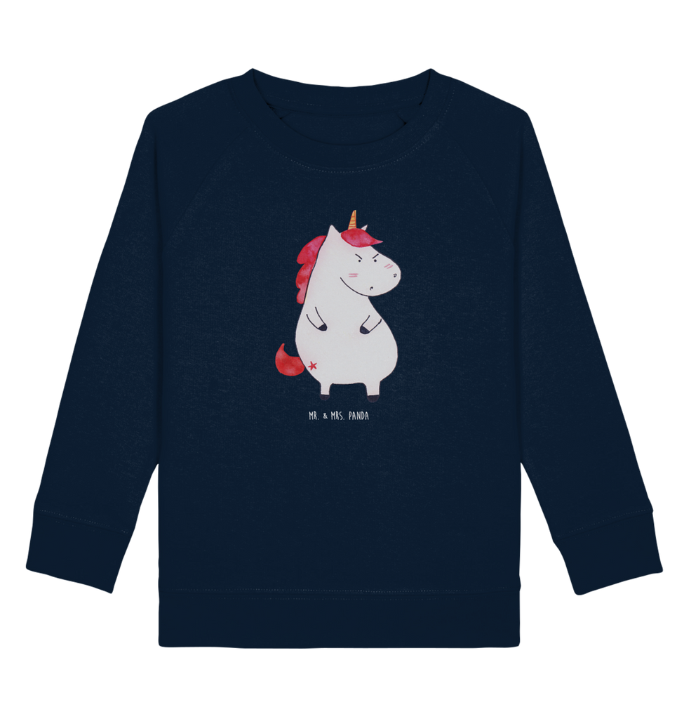 Organic Kinder Pullover Einhorn wütend Kinder Pullover, Kinder Sweatshirt, Jungen, Mädchen, Einhorn, Einhörner, Einhorn Deko, Pegasus, Unicorn, Realität, Ansage, lustlos, nein, Büro, Arbeit, wütend, dumme Fragen, lustig, Spaß, Geschenk