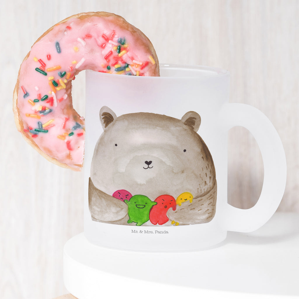 Teetasse Bär Gefühl Teetasse, Teeglas, Teebecher, Tasse mit Henkel, Tasse, Glas Teetasse, Teetasse aus Glas, Bär, Teddy, Teddybär, Wahnsinn, Verrückt, Durchgedreht