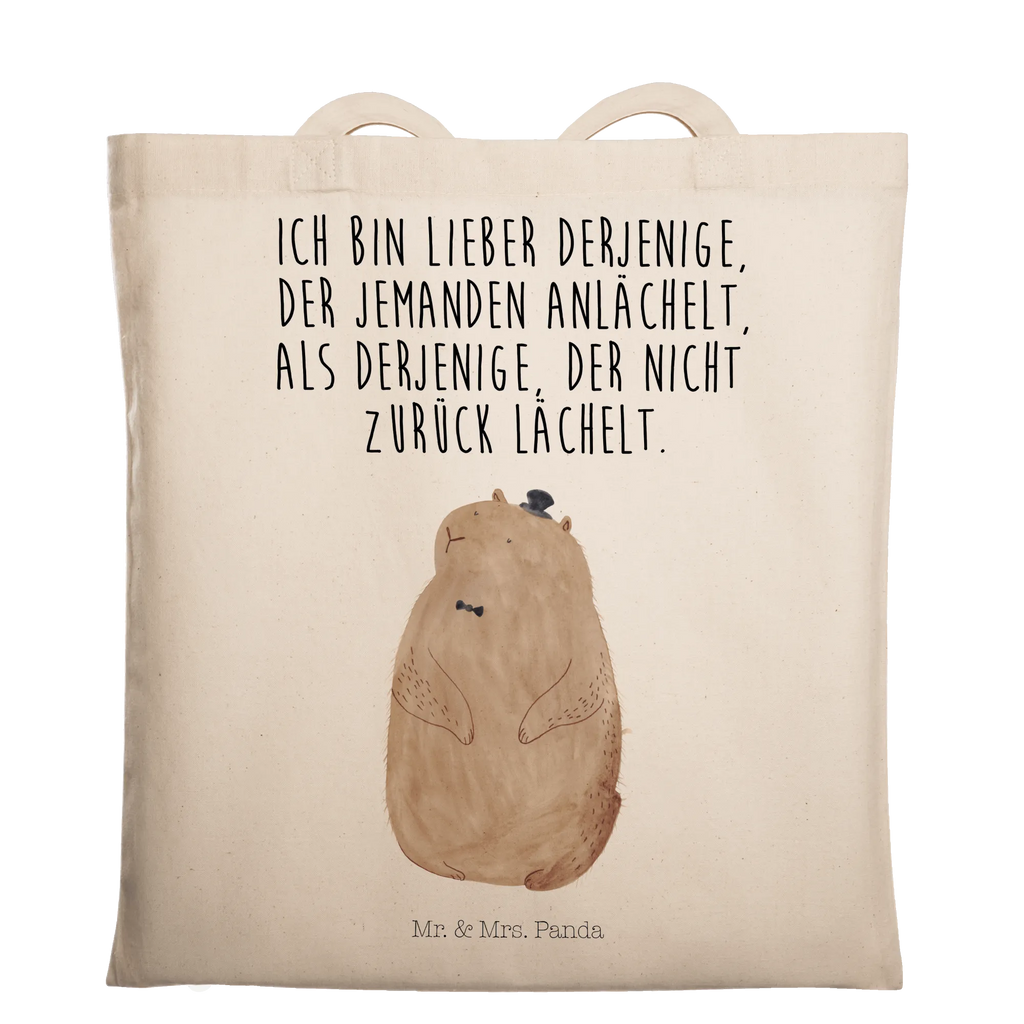 Tragetasche Murmeltier Beuteltasche, Beutel, Einkaufstasche, Jutebeutel, Stoffbeutel, Tasche, Shopper, Umhängetasche, Strandtasche, Schultertasche, Stofftasche, Tragetasche, Badetasche, Jutetasche, Einkaufstüte, Laptoptasche, Tiermotive, Gute Laune, lustige Sprüche, Tiere, Murmeltier, Knigge, Fröhlichkeit, Freundlichkeit, Respekt, Anstand