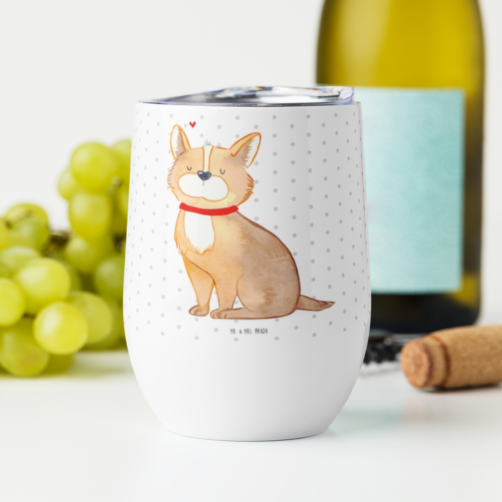 Weinbecher Hundeglück Weinbecher, Glühwein Becher, Heißgetränke, Trinkbecher, Weinkelch, Weingläser, hochwertiger Weinbecher, Weinbecher Reisen, Weinbecher unterwegs, Thermobecher, Glühweinbecher, Hund, Hundemotiv, Haustier, Hunderasse, Tierliebhaber, Hundebesitzer, Sprüche, Corgie, Hundeliebe, Spruch, Hundemama, Liebe