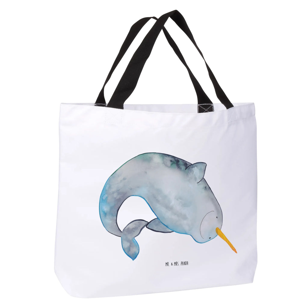 Shopper Narwal Beutel, Einkaufstasche, Tasche, Strandtasche, Einkaufsbeutel, Shopper, Schultasche, Freizeittasche, Tragebeutel, Schulbeutel, Alltagstasche, Meerestiere, Meer, Urlaub, Narwal, Wal, Putzen, Hausfrau, Junggesellin, aufräumen, Kinderzimmer