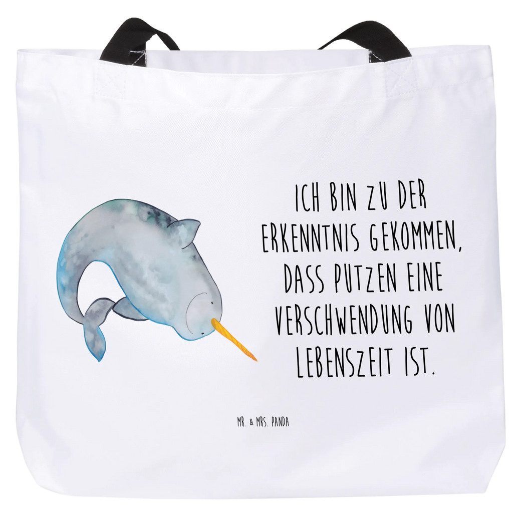 Shopper Narwal Beutel, Einkaufstasche, Tasche, Strandtasche, Einkaufsbeutel, Shopper, Schultasche, Freizeittasche, Tragebeutel, Schulbeutel, Alltagstasche, Meerestiere, Meer, Urlaub, Narwal, Wal, Putzen, Hausfrau, Junggesellin, aufräumen, Kinderzimmer