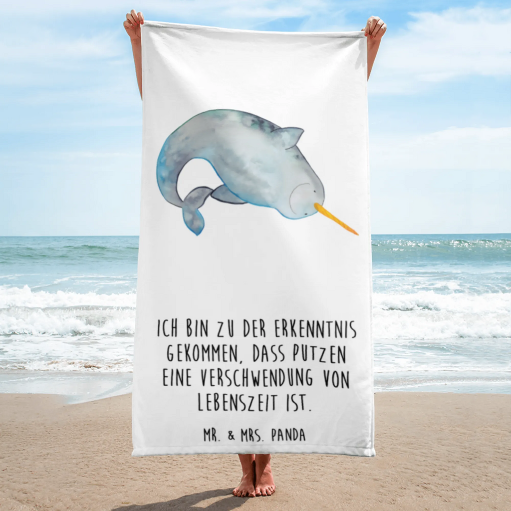 XL bath towel Narwhal Handtuch, Badetuch, Duschtuch, Strandtuch, Saunatuch, Meerestiere, Meer, Urlaub, Narwal, Wal, Putzen, Hausfrau, Junggesellin, aufräumen, Kinderzimmer