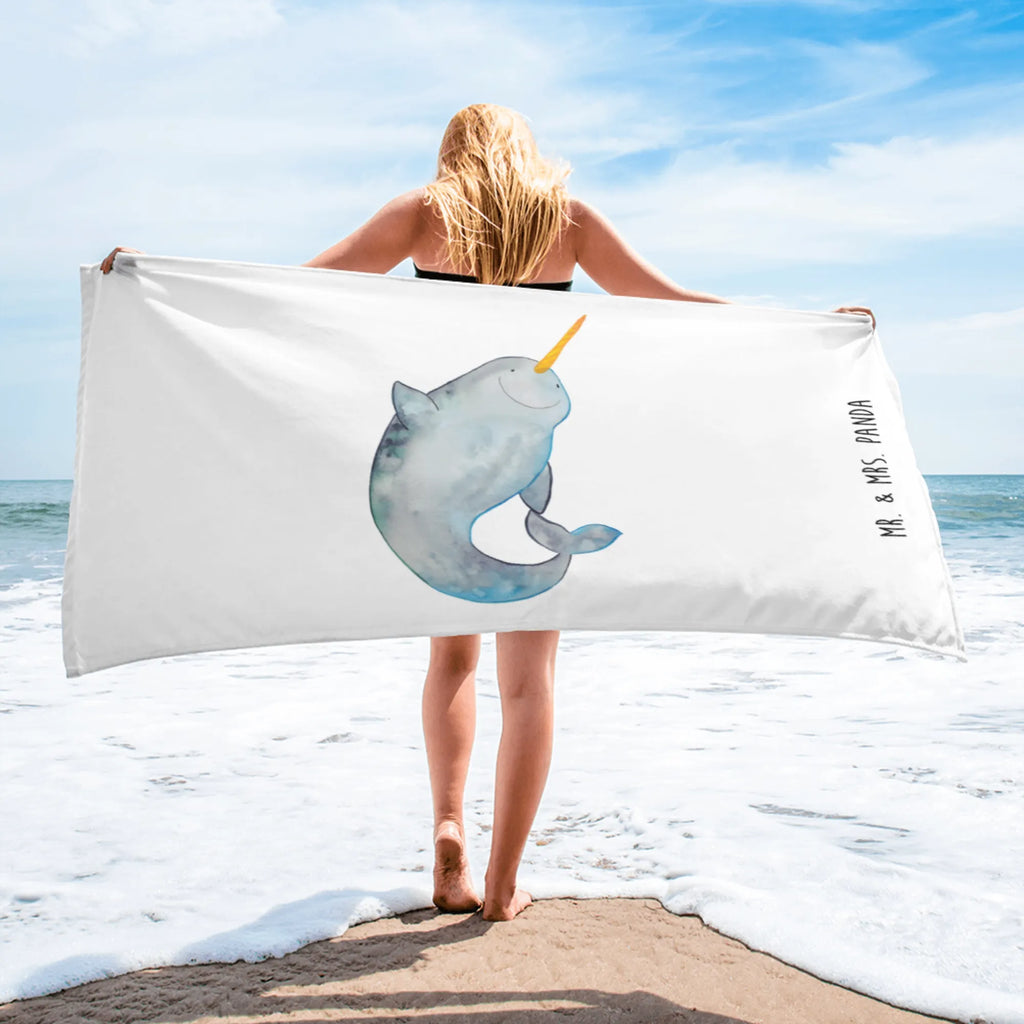 XL bath towel Narwhal Handtuch, Badetuch, Duschtuch, Strandtuch, Saunatuch, Meerestiere, Meer, Urlaub, Narwal, Wal, Putzen, Hausfrau, Junggesellin, aufräumen, Kinderzimmer