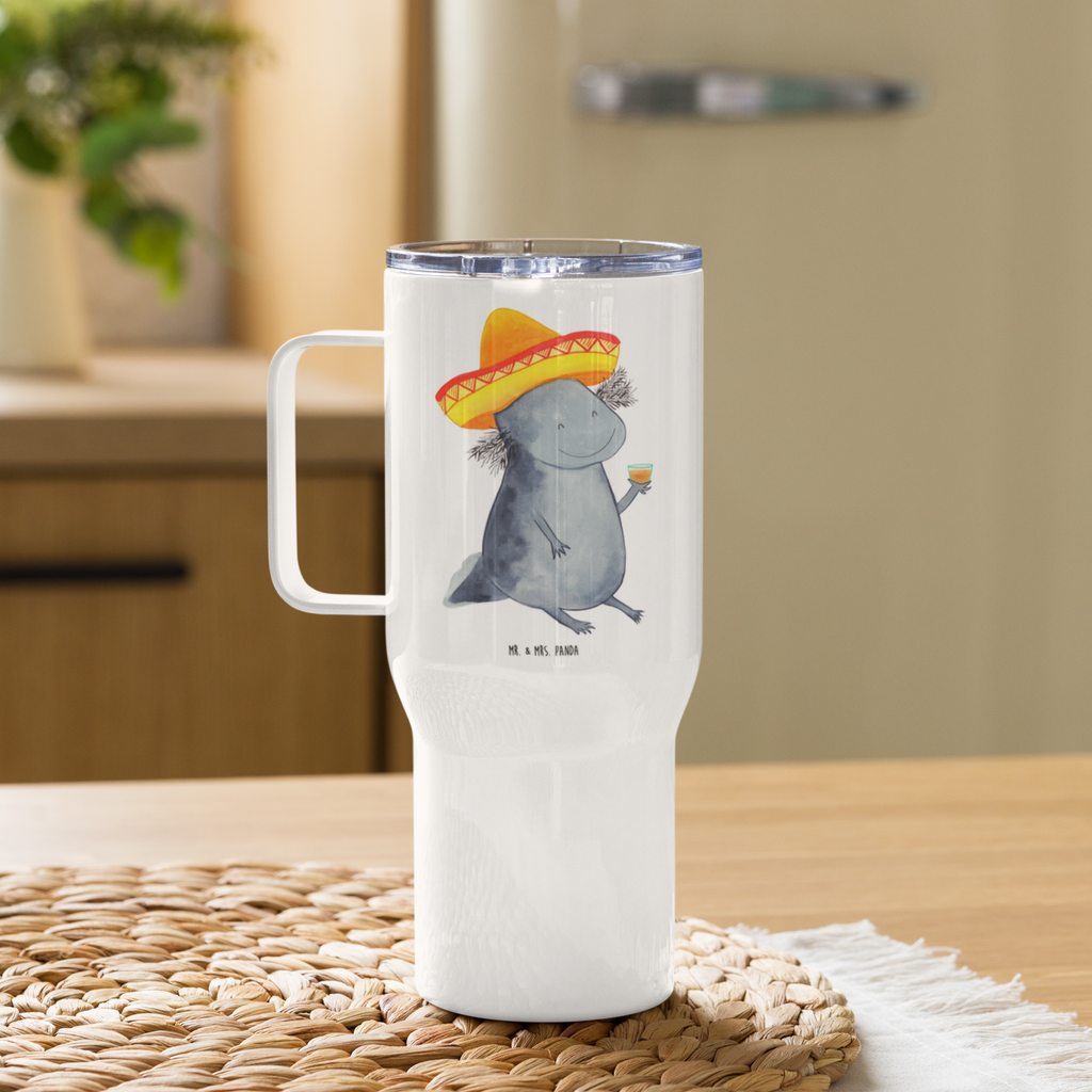 XXL Thermobecher Axolotl Tequila Thermobecher, XL Thermobecher, Reisebecher, XL Reisetasse, Großer Thermobecher, Autobecher, Jumbo Becher, Axolotl, Molch, Mexico, Mexiko, Sombrero, Zitrone, Tequila, Motivation, Spruch, Schwanzlurch, Lurch, Lurche, Axolot, Feuerdrache, Feuersalamander