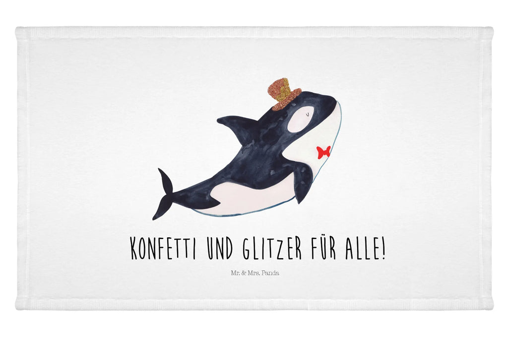 Handtuch Orca Zylinder Handtuch, Badehandtuch, Badezimmer, Handtücher, groß, Kinder, Baby, Meerestiere, Meer, Urlaub, Narwal, Glitter, Konfetti, Glitzer, Geburtstag, Feier, Fete, Fest, Glückwunsch, Orca