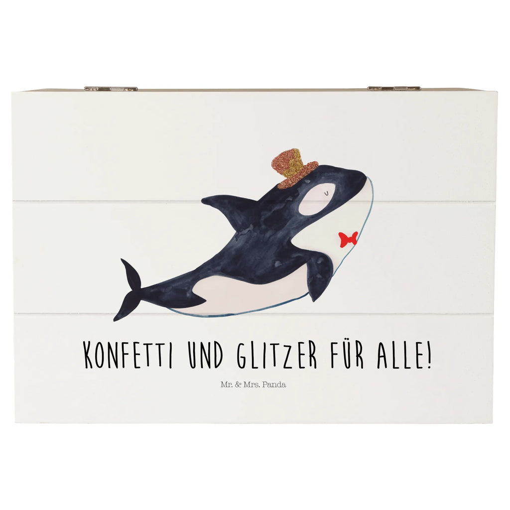 Holzkiste Orca Zylinder Holzkiste, Kiste, Schatzkiste, Truhe, Schatulle, XXL, Erinnerungsbox, Erinnerungskiste, Dekokiste, Aufbewahrungsbox, Geschenkbox, Geschenkdose, Meerestiere, Meer, Urlaub, Narwal, Glitter, Konfetti, Glitzer, Geburtstag, Feier, Fete, Fest, Glückwunsch, Orca