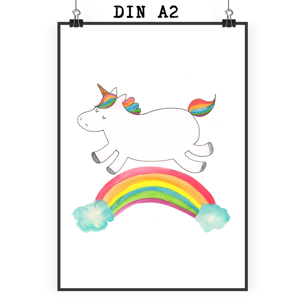 Poster Einhorn Regenbogen Poster, Wandposter, Bild, Wanddeko, Küchenposter, Kinderposter, Wanddeko Bild, Raumdekoration, Wanddekoration, Handgemaltes Poster, Mr. & Mrs. Panda Poster, Designposter, Kunstdruck, Posterdruck, Einhorn, Einhörner, Einhorn Deko, Pegasus, Unicorn, Regenbogen, Glitzer, Einhornpower, Erwachsenwerden, Einhornautobahn