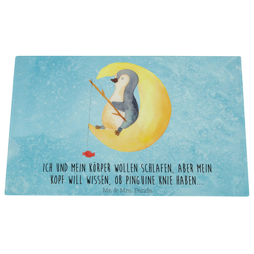 Glasschneidebrett Pinguin Mond Glasschneidebrett, Schneidebrett, Pinguin, Pinguine, Spruch, schlafen, Nachtruhe, Einschlafen, Schlafzimmer, Schlafstörungen, Gästezimmer