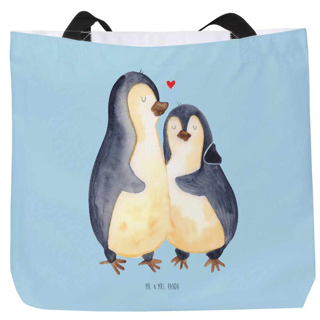 Shopper Pinguin umarmen Beutel, Einkaufstasche, Tasche, Strandtasche, Einkaufsbeutel, Shopper, Schultasche, Freizeittasche, Tragebeutel, Schulbeutel, Alltagstasche, Pinguin, Liebe, Liebespaar, Liebesbeweis, Liebesgeschenk, Verlobung, Jahrestag, Hochzeitstag, Hochzeit, Hochzeitsgeschenk