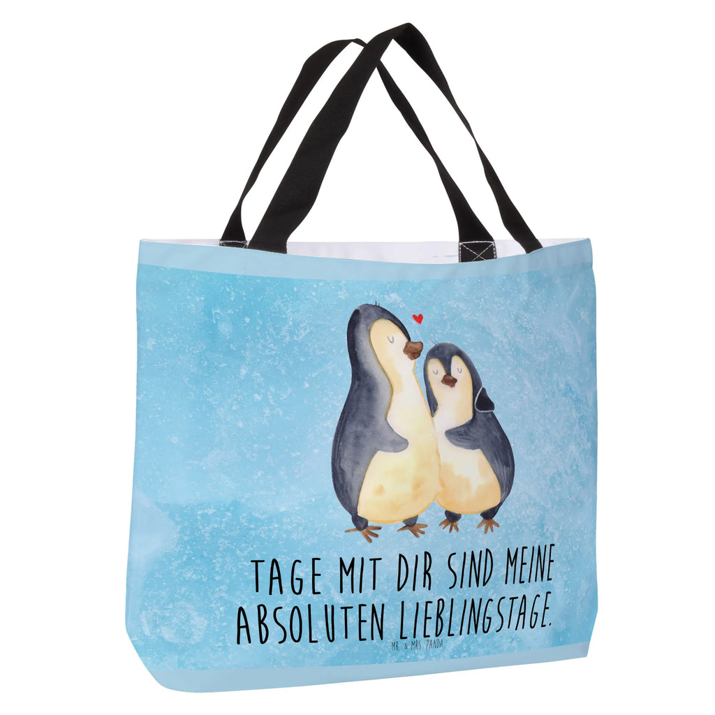 Shopper Pinguin umarmen Beutel, Einkaufstasche, Tasche, Strandtasche, Einkaufsbeutel, Shopper, Schultasche, Freizeittasche, Tragebeutel, Schulbeutel, Alltagstasche, Pinguin, Liebe, Liebespaar, Liebesbeweis, Liebesgeschenk, Verlobung, Jahrestag, Hochzeitstag, Hochzeit, Hochzeitsgeschenk