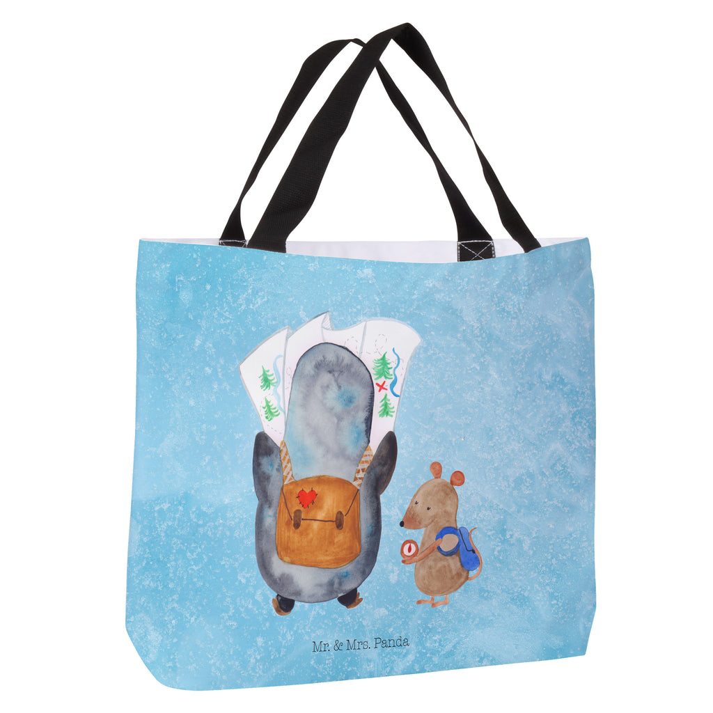 Shopper Pinguin & Maus Wanderer Beutel, Einkaufstasche, Tasche, Strandtasche, Einkaufsbeutel, Shopper, Schultasche, Freizeittasche, Tragebeutel, Schulbeutel, Alltagstasche, Pinguin, Pinguine, Abenteurer, Abenteuer, Roadtrip, Ausflug, Wanderlust, wandern