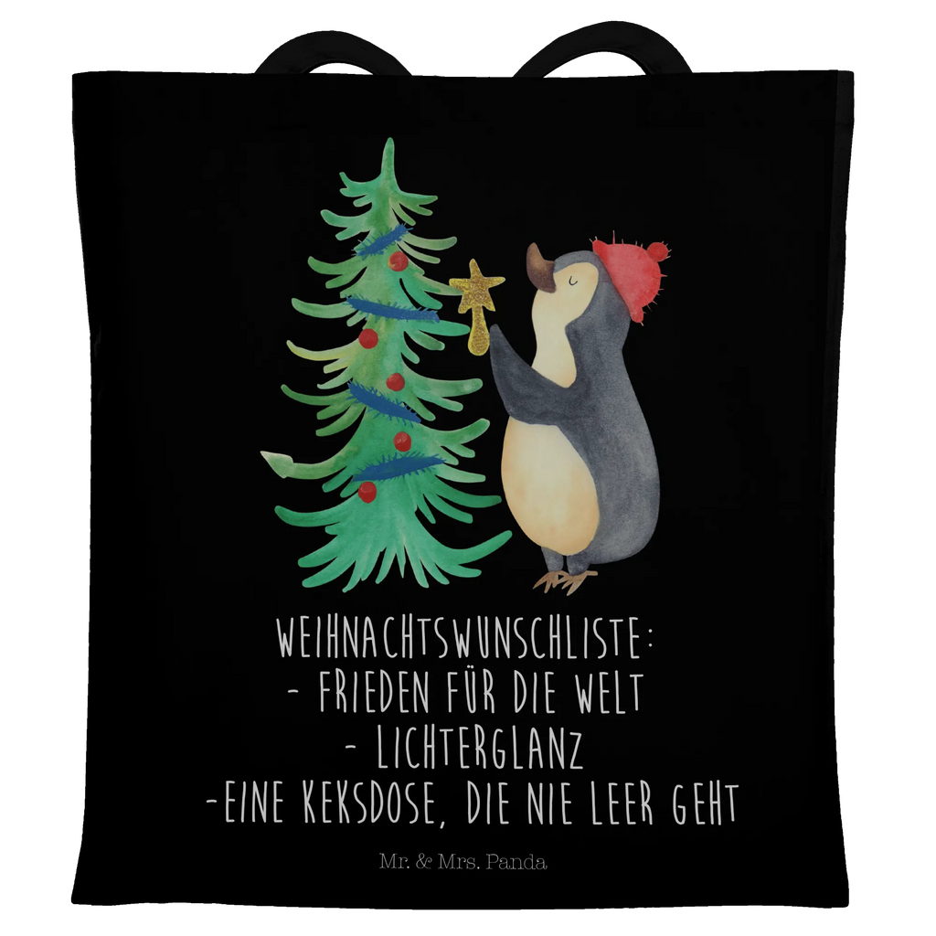 Tragetasche Pinguin Weihnachtsbaum Beuteltasche, Beutel, Einkaufstasche, Jutebeutel, Stoffbeutel, Tasche, Shopper, Umhängetasche, Strandtasche, Schultertasche, Stofftasche, Tragetasche, Badetasche, Jutetasche, Einkaufstüte, Laptoptasche, Winter, Weihnachten, Weihnachtsdeko, Nikolaus, Advent, Heiligabend, Wintermotiv, Pinguin