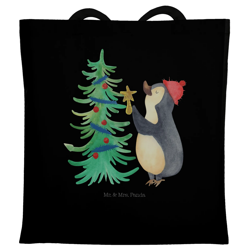 Tragetasche Pinguin Weihnachtsbaum Beuteltasche, Beutel, Einkaufstasche, Jutebeutel, Stoffbeutel, Tasche, Shopper, Umhängetasche, Strandtasche, Schultertasche, Stofftasche, Tragetasche, Badetasche, Jutetasche, Einkaufstüte, Laptoptasche, Winter, Weihnachten, Weihnachtsdeko, Nikolaus, Advent, Heiligabend, Wintermotiv, Pinguin