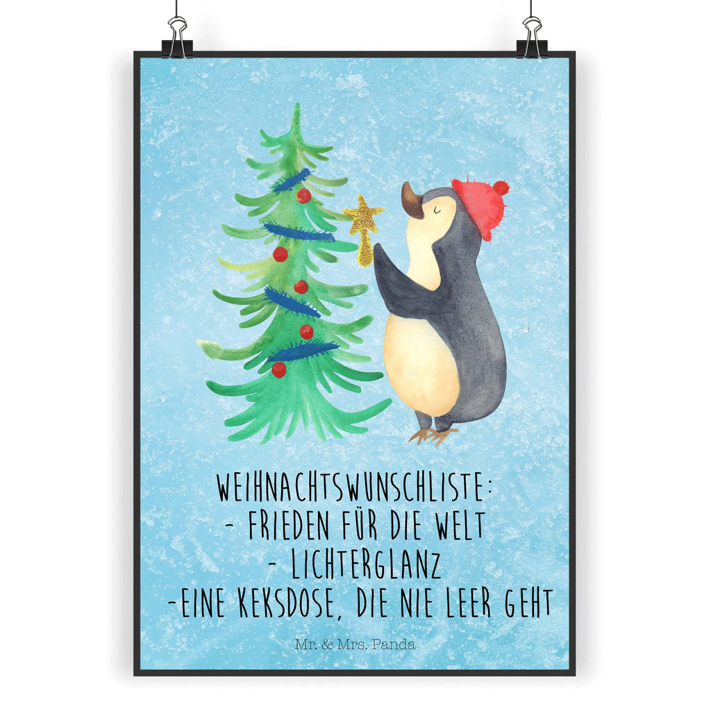 Poster Pinguin Weihnachtsbaum Poster, Wandposter, Bild, Wanddeko, Küchenposter, Kinderposter, Wanddeko Bild, Raumdekoration, Wanddekoration, Handgemaltes Poster, Mr. & Mrs. Panda Poster, Designposter, Kunstdruck, Posterdruck, Winter, Weihnachten, Weihnachtsdeko, Nikolaus, Advent, Heiligabend, Wintermotiv, Pinguin