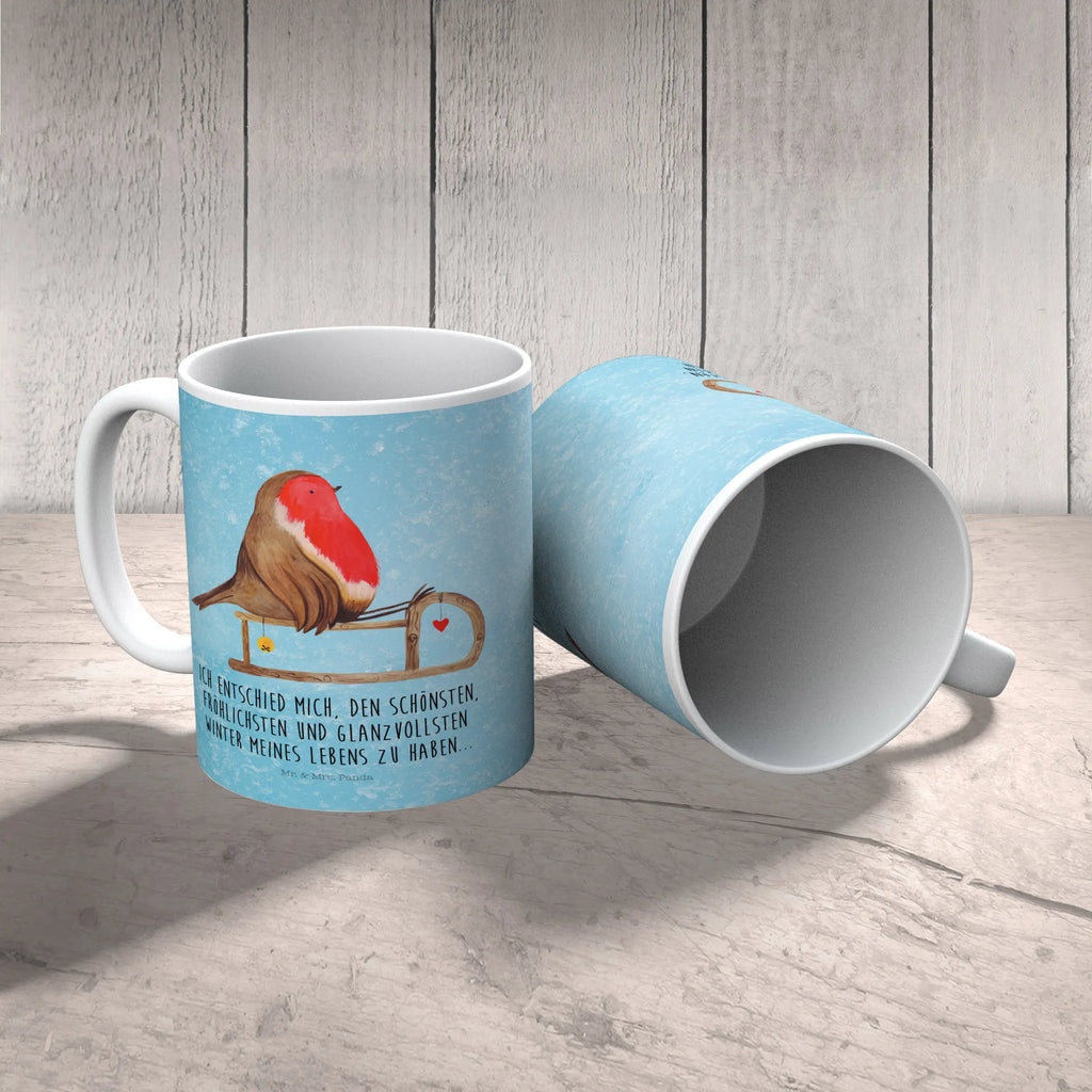 Kindertasse Rotkehlchen Schlitten Kindertasse, Kinder Tasse, Kunststoff Tasse, Kindergarten Tasse, Trinkbecher, Camping Becher, Kaffeetasse, Kunststoffbecher, Kindergartenbecher, Outdoorgeschirr, Kunststoffgeschirr, Reisebecher, Reisetasse, Kinderbecher, Bruchfeste Tasse, Bruchsichere Tasse, Plastik Tasse, Plastiktasse, Winter, Weihnachten, Weihnachtsdeko, Nikolaus, Advent, Heiligabend, Wintermotiv, Schlitten, Vogel