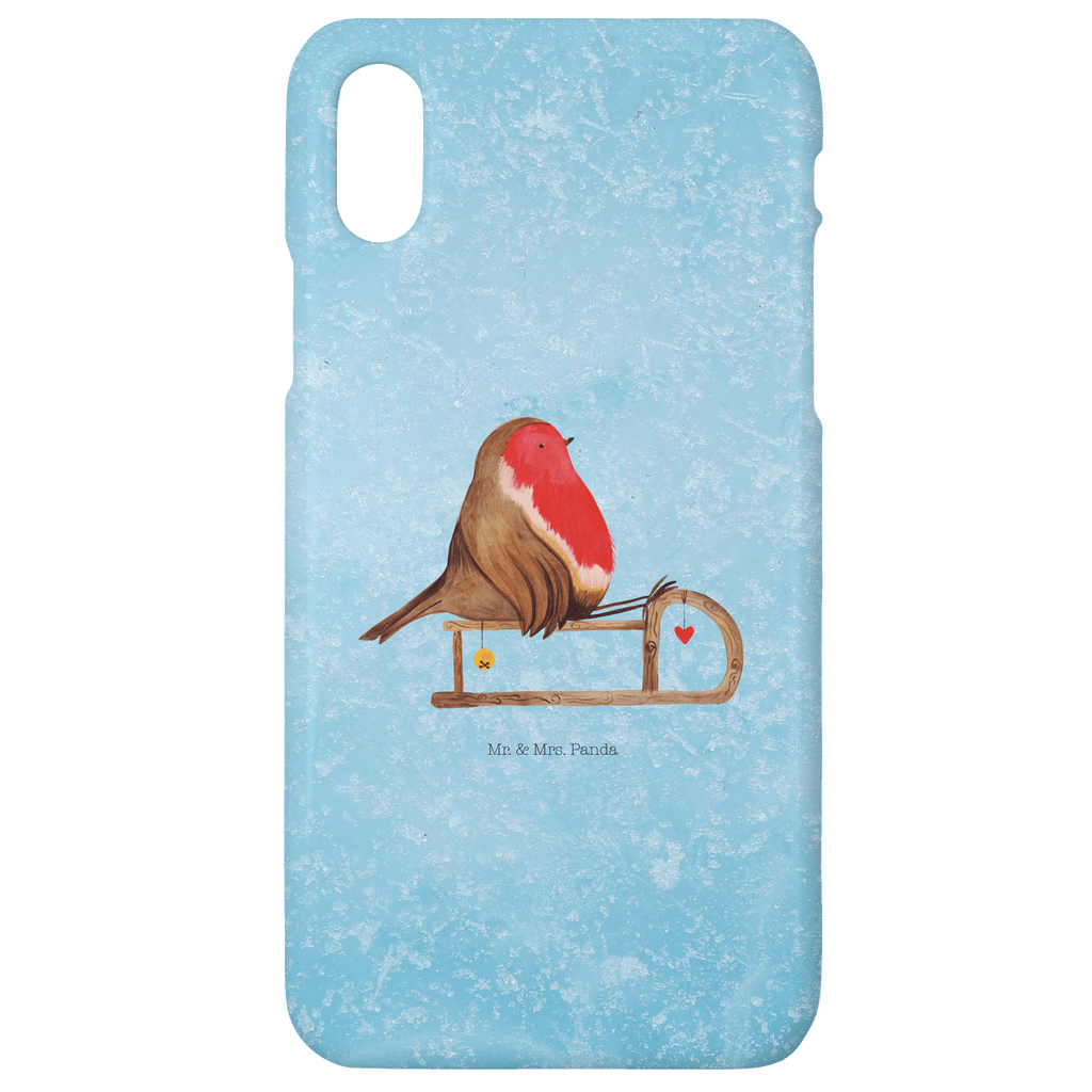 Handyhülle Rotkehlchen Schlitten Handyhülle, Handycover, Cover, Handy, Hülle, Iphone 10, Iphone X, Winter, Weihnachten, Weihnachtsdeko, Nikolaus, Advent, Heiligabend, Wintermotiv, Schlitten, Vogel