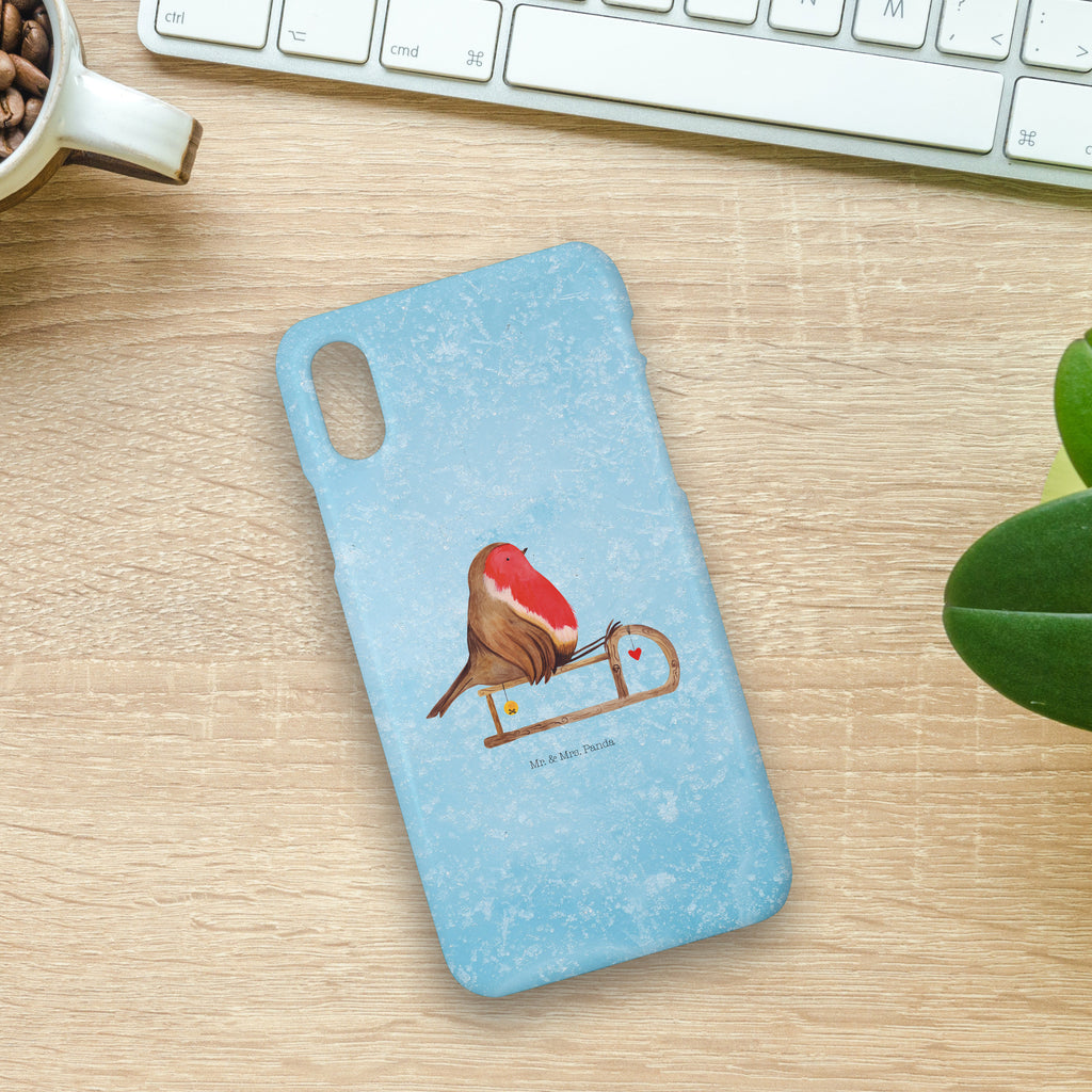 Handyhülle Rotkehlchen Schlitten Handyhülle, Handycover, Cover, Handy, Hülle, Iphone 10, Iphone X, Winter, Weihnachten, Weihnachtsdeko, Nikolaus, Advent, Heiligabend, Wintermotiv, Schlitten, Vogel