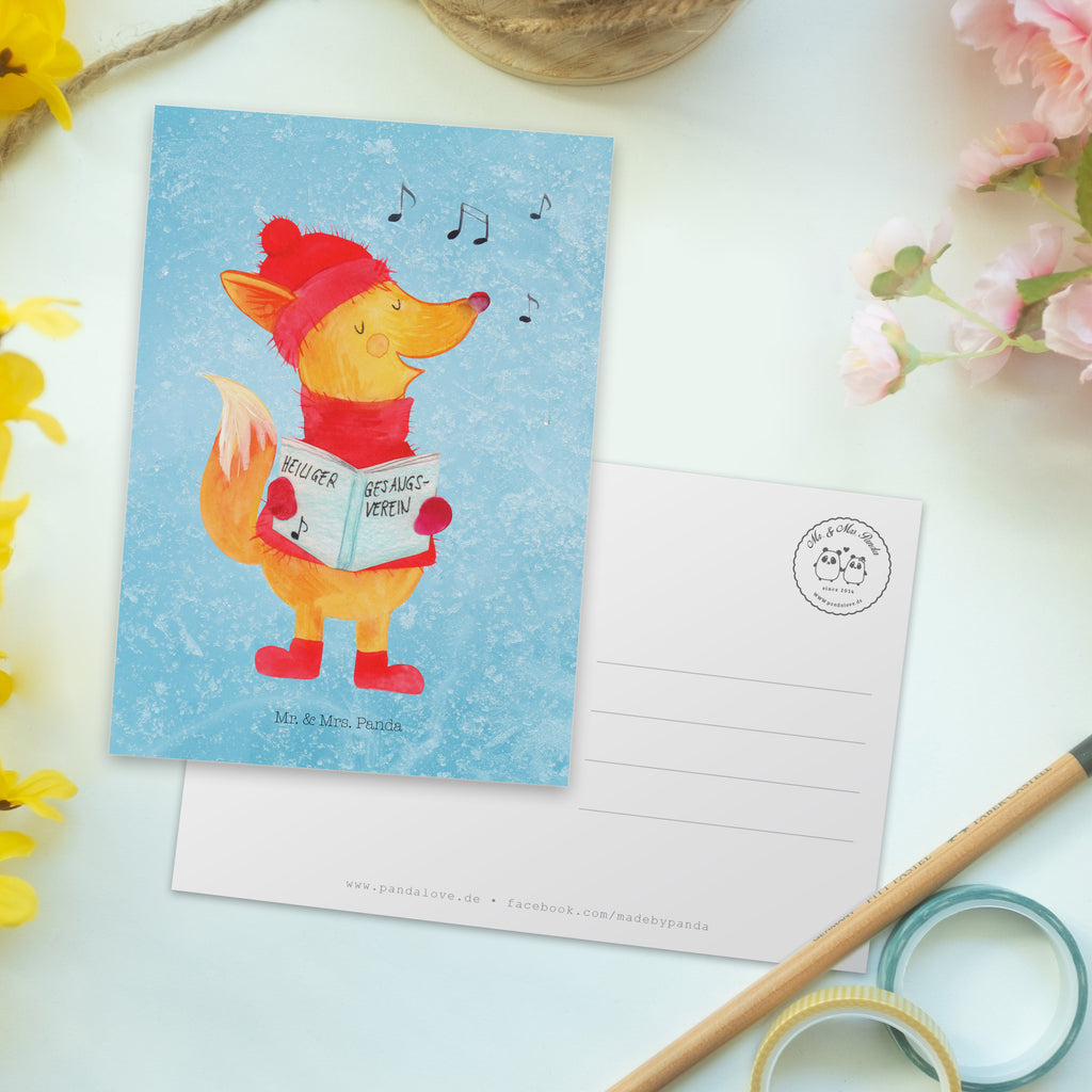 Postkarte Fuchs Sänger Postkarte, Karte, Geschenkkarte, Grußkarte, Einladung, Ansichtskarte, Geburtstagskarte, Einladungskarte, Dankeskarte, Ansichtskarten, Einladung Geburtstag, Einladungskarten Geburtstag, Winter, Weihnachten, Weihnachtsdeko, Nikolaus, Advent, Heiligabend, Wintermotiv, Fuchs, Füchse, Sänger, Geschenk Sänger, Singen, Weihnachtslieder