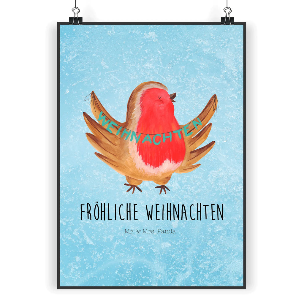 Poster Rotkehlchen Weihnachten Poster, Wandposter, Bild, Wanddeko, Küchenposter, Kinderposter, Wanddeko Bild, Raumdekoration, Wanddekoration, Handgemaltes Poster, Mr. & Mrs. Panda Poster, Designposter, Kunstdruck, Posterdruck, Winter, Weihnachten, Weihnachtsdeko, Nikolaus, Advent, Heiligabend, Wintermotiv, Frohe Weihnachten, Weihnachtsmotiv, Weihnachtsgruß, Vogel, xmas