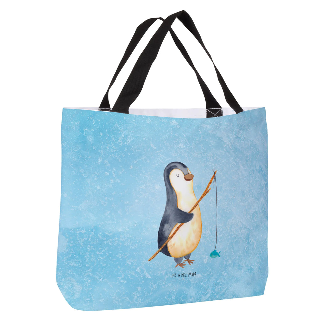 Shopper Pinguin Angler Beutel, Einkaufstasche, Tasche, Strandtasche, Einkaufsbeutel, Shopper, Schultasche, Freizeittasche, Tragebeutel, Schulbeutel, Alltagstasche, Pinguin, Pinguine, Angeln, Angler, Tagträume, Hobby, Plan, Planer, Tagesplan, Neustart, Motivation, Geschenk, Freundinnen, Geschenkidee, Urlaub, Wochenende