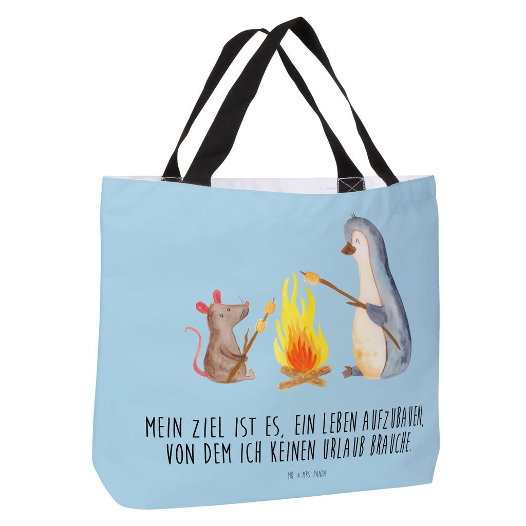 Shopper Pinguin Lagerfeuer Beutel, Einkaufstasche, Tasche, Strandtasche, Einkaufsbeutel, Shopper, Schultasche, Freizeittasche, Tragebeutel, Schulbeutel, Alltagstasche, Pinguin, Maus, Pinguine, Lagerfeuer, Leben, Arbeit, Job, Motivation, Büro, Büroalltag, Lebensspruch, Lebensmotivation, Neustart, Liebe, grillen, Feuer, Marshmallows