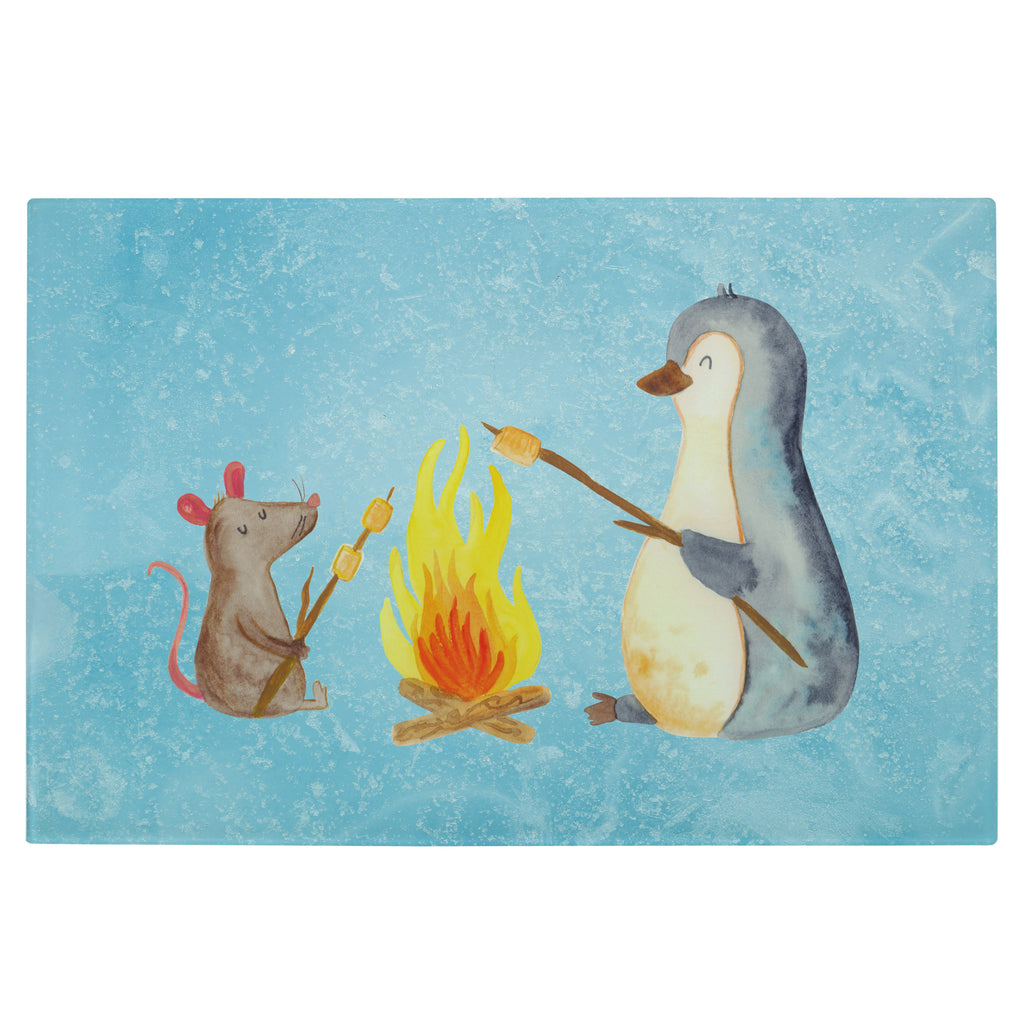 Glasschneidebrett Pinguin Lagerfeuer Glasschneidebrett, Schneidebrett, Pinguin, Maus, Pinguine, Lagerfeuer, Leben, Arbeit, Job, Motivation, Büro, Büroalltag, Lebensspruch, Lebensmotivation, Neustart, Liebe, grillen, Feuer, Marshmallows