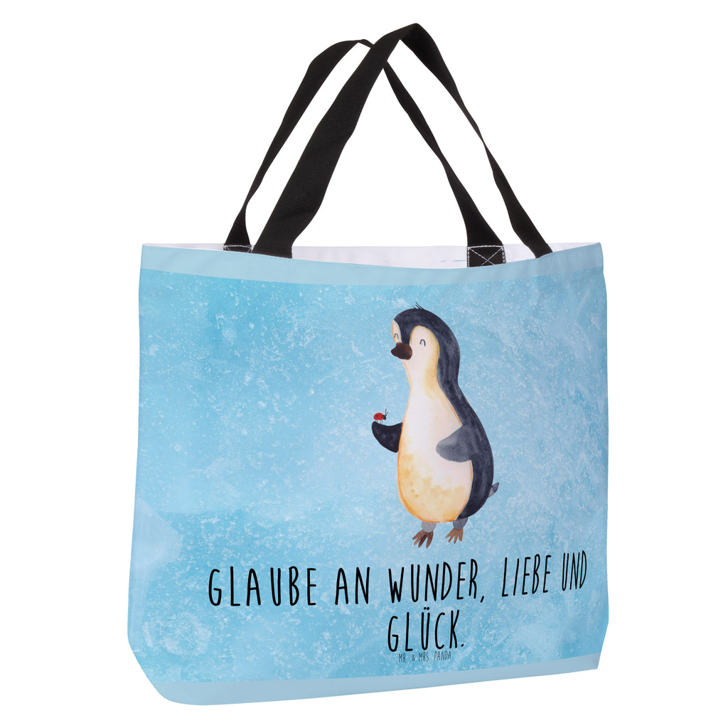 Shopper Pinguin Marienkäfer Beutel, Einkaufstasche, Tasche, Strandtasche, Einkaufsbeutel, Shopper, Schultasche, Freizeittasche, Tragebeutel, Schulbeutel, Alltagstasche, Pinguin, Pinguine, Marienkäfer, Liebe, Wunder, Glück, Freude, Lebensfreude