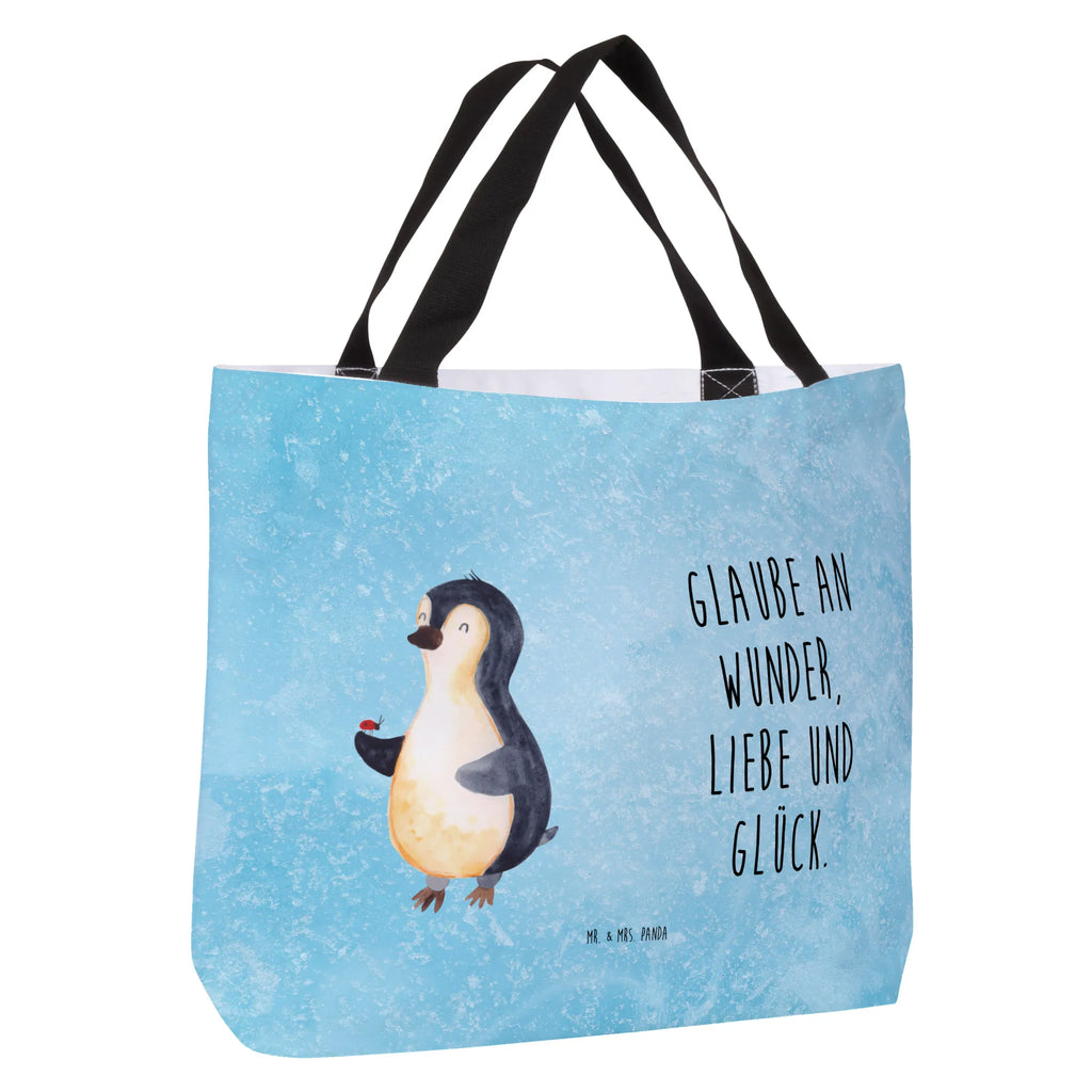 Shopper Pinguin Marienkäfer Beutel, Einkaufstasche, Tasche, Strandtasche, Einkaufsbeutel, Shopper, Schultasche, Freizeittasche, Tragebeutel, Schulbeutel, Alltagstasche, Pinguin, Pinguine, Marienkäfer, Liebe, Wunder, Glück, Freude, Lebensfreude