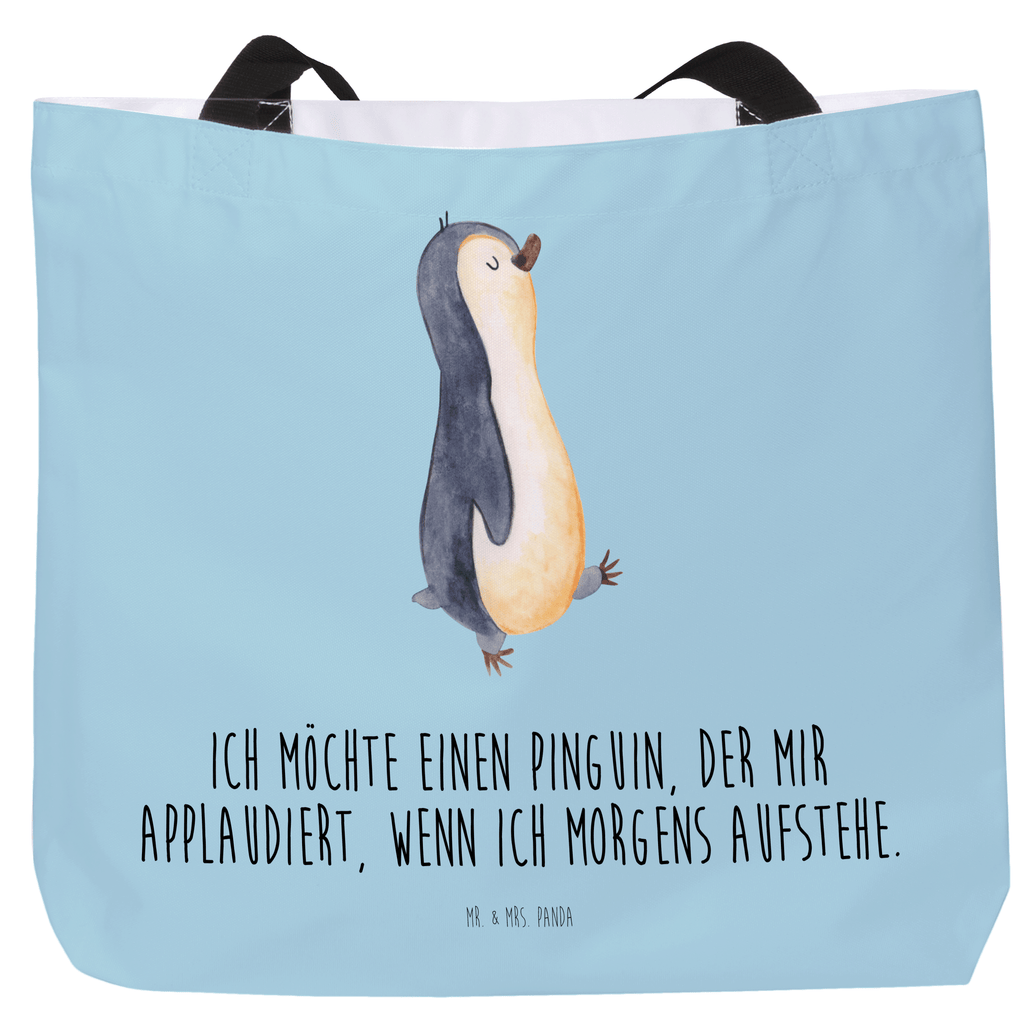 Shopper Pinguin marschieren Beutel, Einkaufstasche, Tasche, Strandtasche, Einkaufsbeutel, Shopper, Schultasche, Freizeittasche, Tragebeutel, Schulbeutel, Alltagstasche, Pinguin, Pinguine, Frühaufsteher, Langschläfer, Bruder, Schwester, Familie