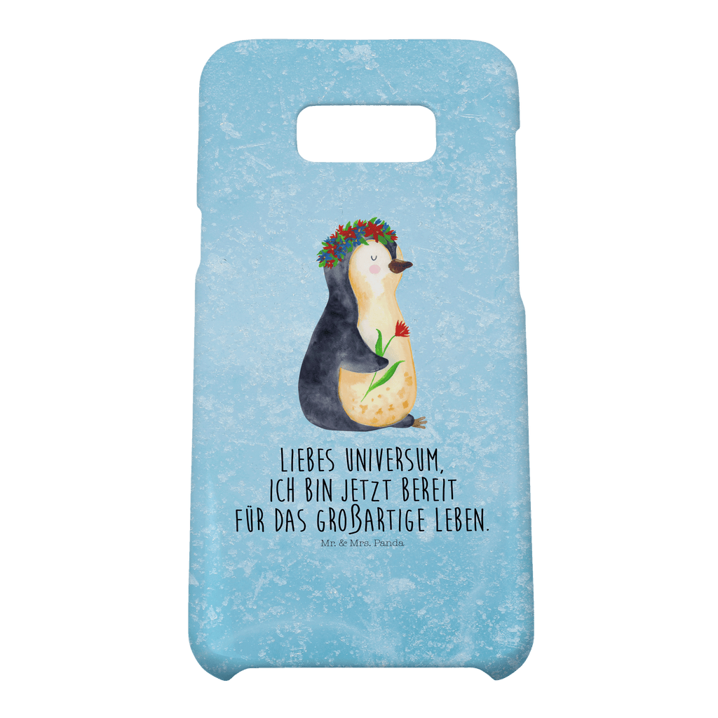 Handyhülle Pinguin Blumen Samsung Galaxy S9, Handyhülle, Smartphone Hülle, Handy Case, Handycover, Hülle, Pinguin, Pinguine, Blumenkranz, Universum, Leben, Wünsche, Ziele, Lebensziele, Motivation, Lebenslust, Liebeskummer, Geschenkidee