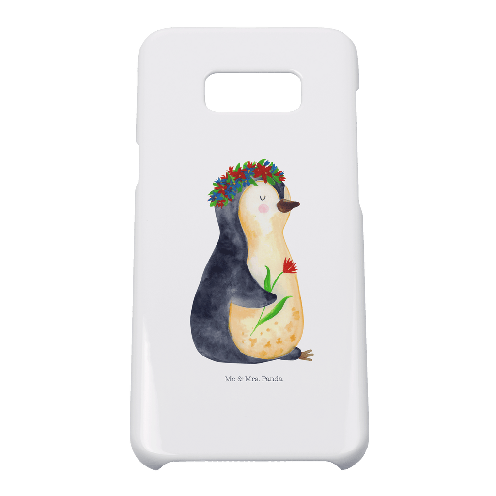 Handyhülle Pinguin Blumen Samsung Galaxy S9, Handyhülle, Smartphone Hülle, Handy Case, Handycover, Hülle, Pinguin, Pinguine, Blumenkranz, Universum, Leben, Wünsche, Ziele, Lebensziele, Motivation, Lebenslust, Liebeskummer, Geschenkidee