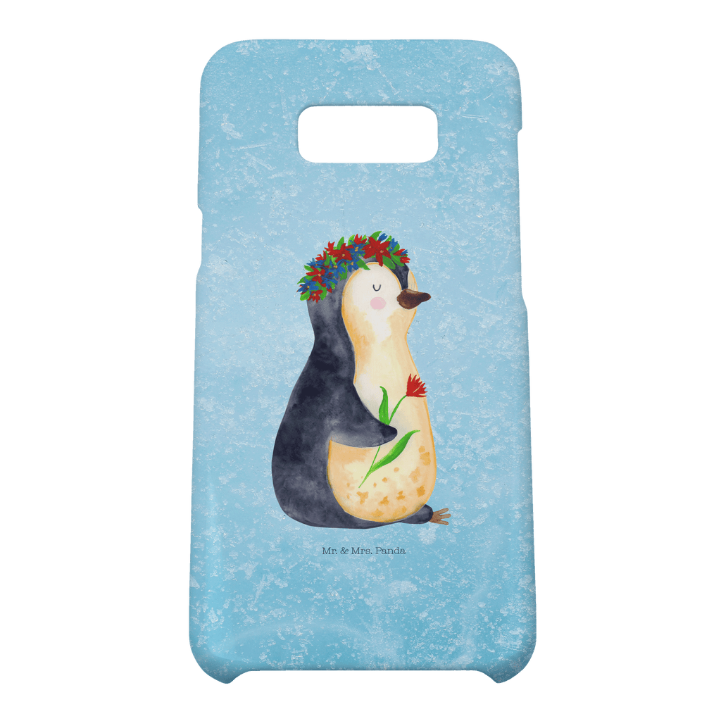 Handyhülle Pinguin Blumen Samsung Galaxy S9, Handyhülle, Smartphone Hülle, Handy Case, Handycover, Hülle, Pinguin, Pinguine, Blumenkranz, Universum, Leben, Wünsche, Ziele, Lebensziele, Motivation, Lebenslust, Liebeskummer, Geschenkidee