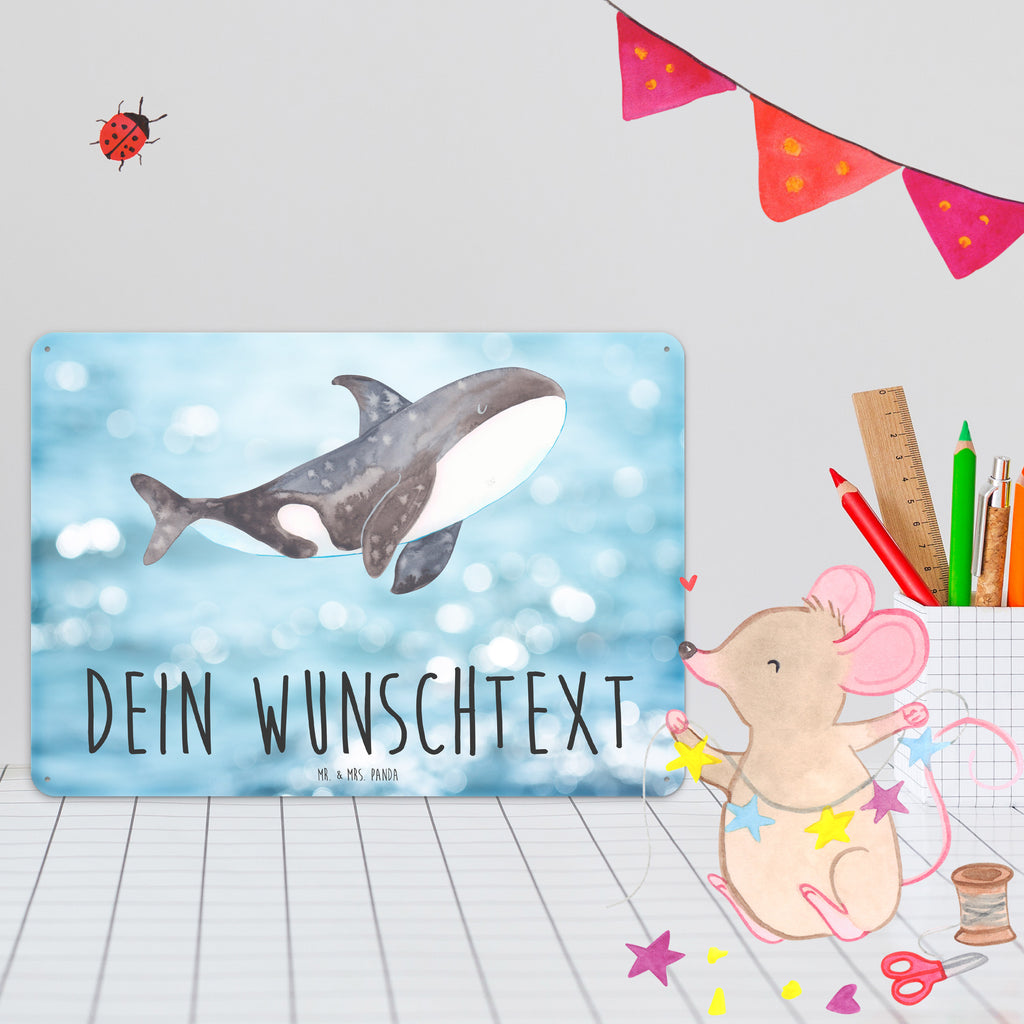 Personalisiertes Blechschild Orca Blechschild, Metallschild, Geschenk Schild, Schild, Magnet-Metall-Schild, Deko Schild, Wandschild, Wand-Dekoration, Türschild, Meerestiere, Meer, Urlaub, Orca, Orcas, Killerwal, Wal, Möglichkeiten, Büro, Arbeit, Motivation, Selbstliebe, Neustart, Startup