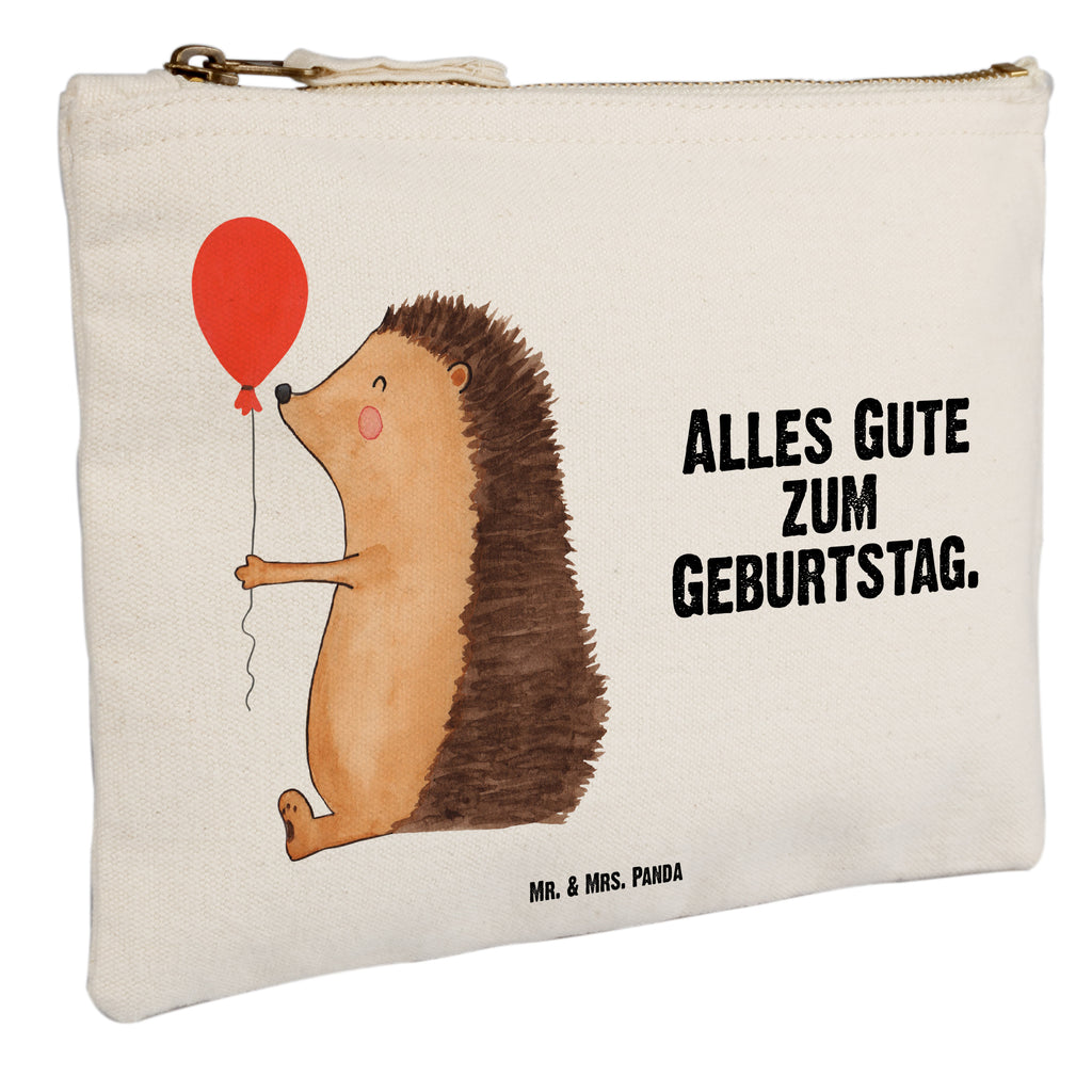 Schminktasche Igel mit Luftballon Schminktasche, Kosmetiktasche, Kosmetikbeutel, Stiftemäppchen, Etui, Federmappe, Makeup, XXL, Schminketui, Kosmetiketui, Schlamperetui, Tiermotive, Gute Laune, lustige Sprüche, Tiere, Igel, Geburtstag, Herzlichen Glückwunsch, Glückwunsch, Geburtstagskind, Ballon, Happy Birthday