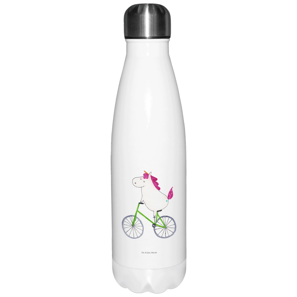 Thermosflasche Einhorn Radfahrer Isolierflasche, Thermoflasche, Trinkflasche, Thermos, Edelstahl, Einhorn, Einhörner, Einhorn Deko, Pegasus, Unicorn, Radfahren, Radfahrer, Rad, Bike, Feenstaub, Konfetti, Luxusproblem, Kummer, Liebeskummer