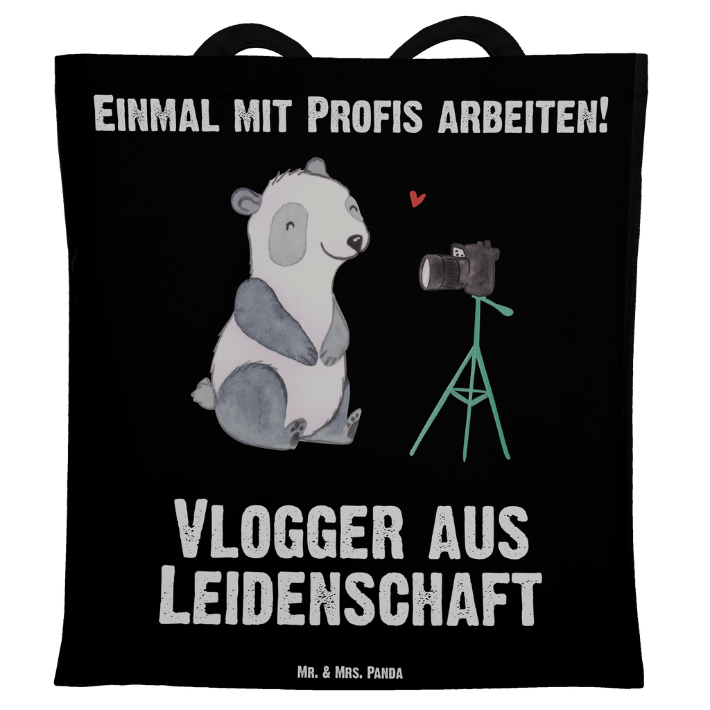 Tragetasche Vlogger aus Leidenschaft Beuteltasche, Beutel, Einkaufstasche, Jutebeutel, Stoffbeutel, Tasche, Shopper, Umhängetasche, Strandtasche, Schultertasche, Stofftasche, Tragetasche, Badetasche, Jutetasche, Einkaufstüte, Laptoptasche, Beruf, Ausbildung, Jubiläum, Abschied, Rente, Kollege, Kollegin, Geschenk, Schenken, Arbeitskollege, Mitarbeiter, Firma, Danke, Dankeschön