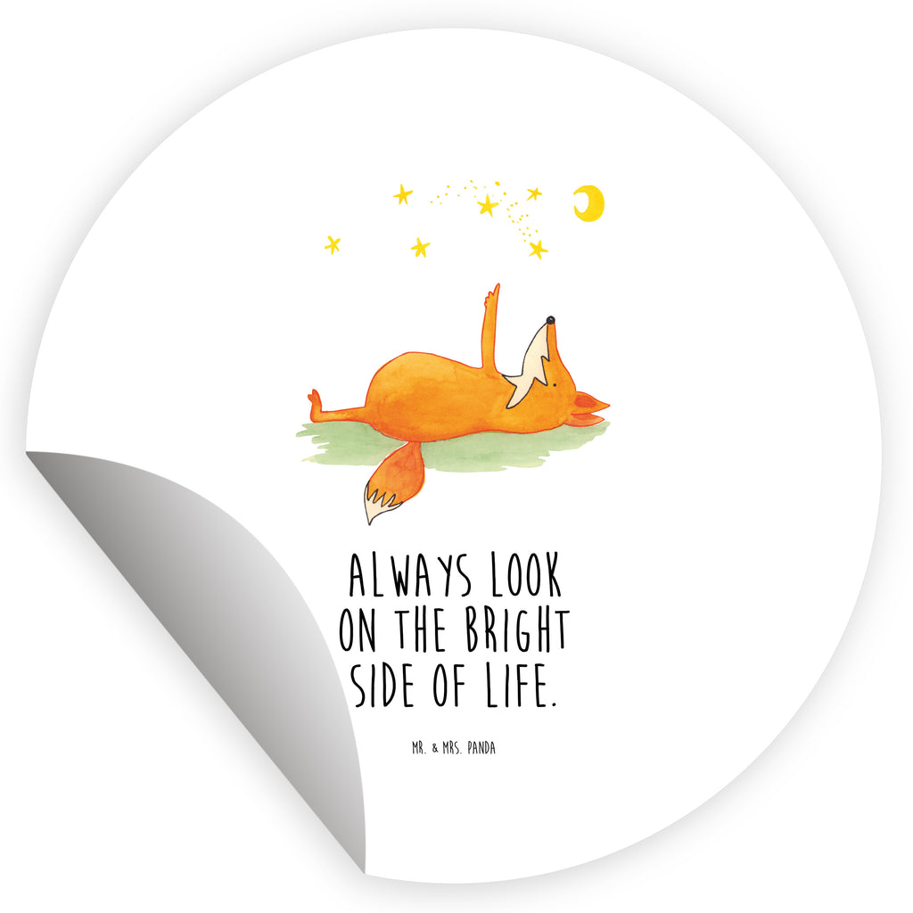 Rund Aufkleber Fuchs Sterne Sticker, Aufkleber, Etikett, Fuchs, Füchse, tröstende Worte, Spruch positiv, Spruch schön, Romantik, Always Look on the Bright Side of Life