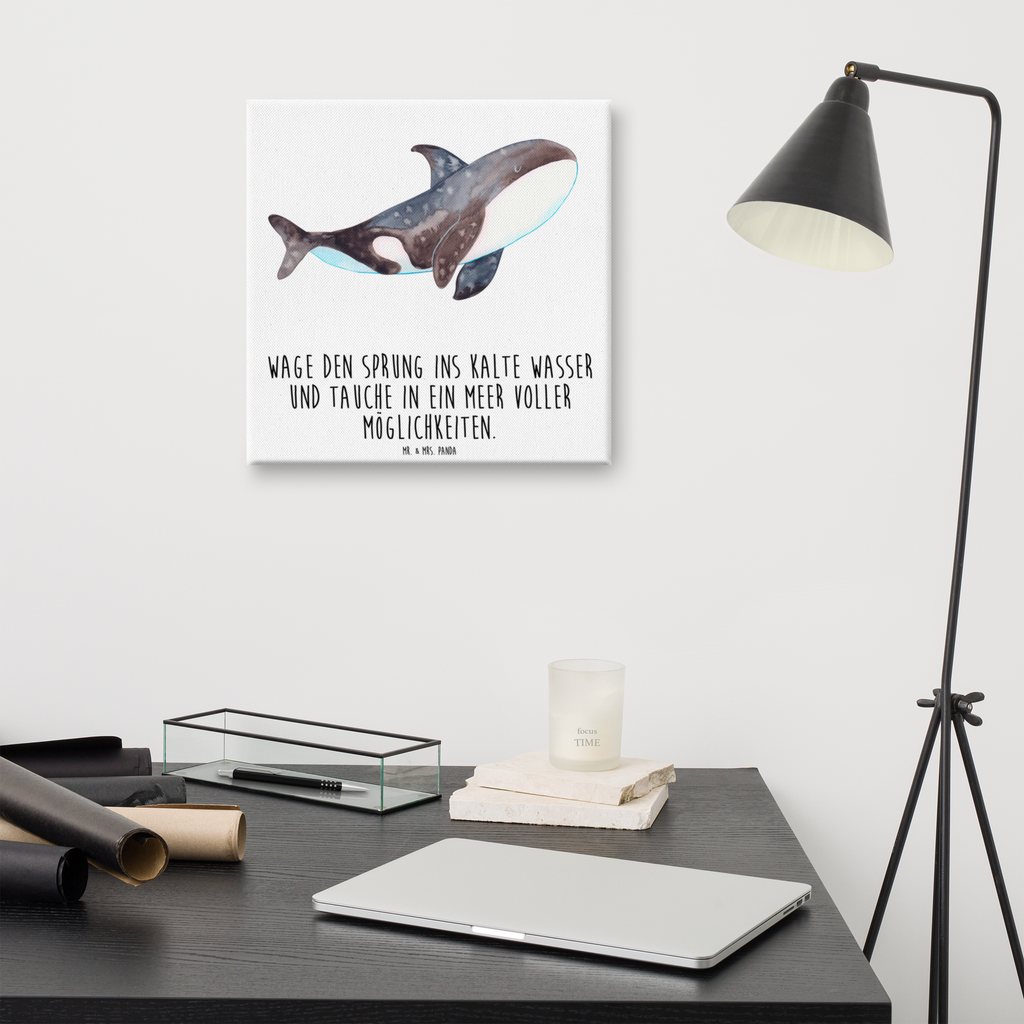 Leinwand Bild Orca Leinwand, Bild, Kunstdruck, Wanddeko, Dekoration, Meerestiere, Meer, Urlaub, Orca, Orcas, Killerwal, Wal, Möglichkeiten, Büro, Arbeit, Motivation, Selbstliebe, Neustart, Startup