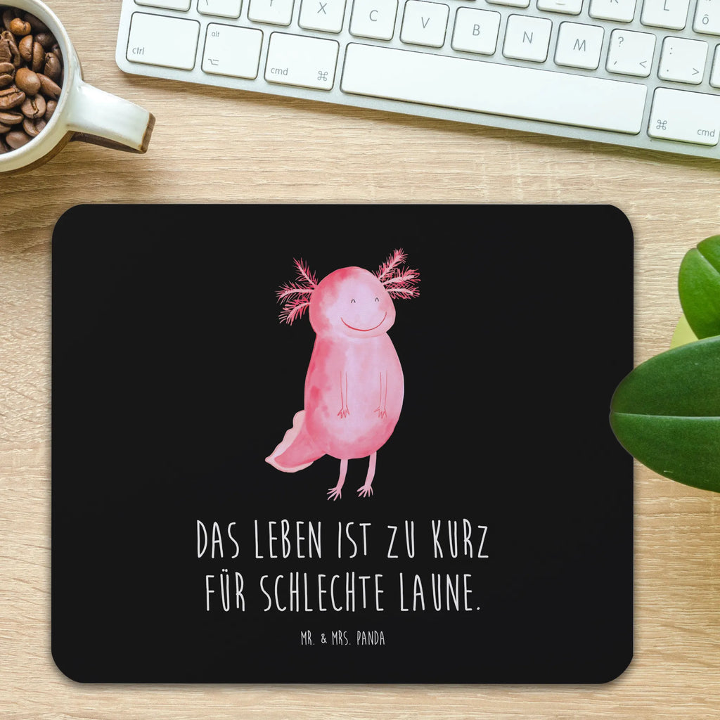 Mauspad Axolotl glücklich Mousepad, Computer zubehör, Büroausstattung, PC Zubehör, Arbeitszimmer, Mauspad, Einzigartiges Mauspad, Designer Mauspad, Mausunterlage, Mauspad Büro, Axolotl, Molch, Axolot, Schwanzlurch, Lurch, Lurche, Motivation, gute Laune