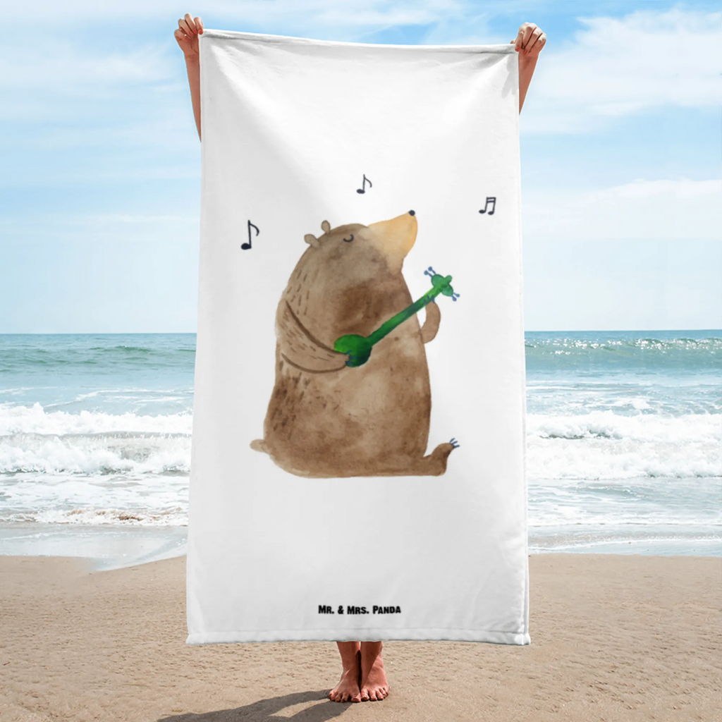 XL Badehandtuch Bär Gitarre Handtuch, Badetuch, Duschtuch, Strandtuch, Saunatuch, Bär, Teddy, Teddybär