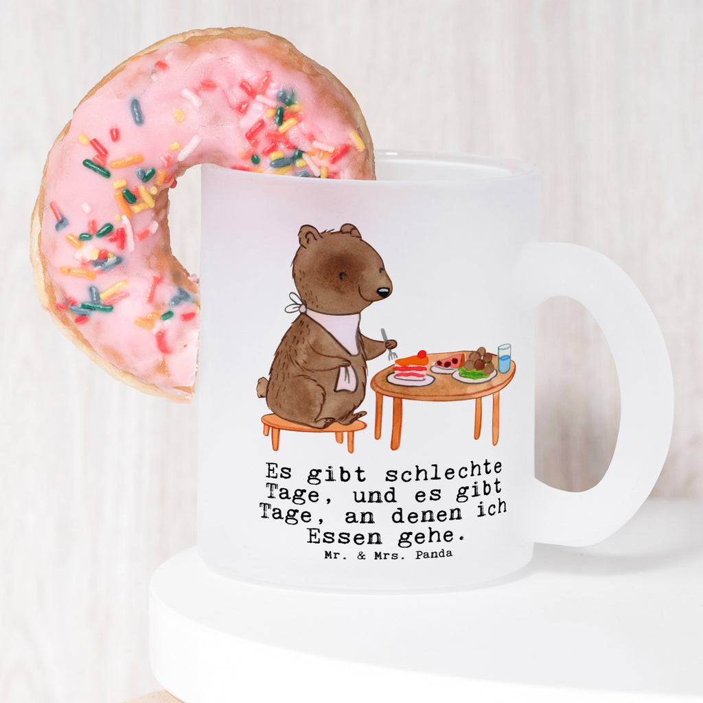 Teetasse Bär Essen gehen Tage Teetasse, Teeglas, Teebecher, Tasse mit Henkel, Tasse, Glas Teetasse, Teetasse aus Glas, Geschenk, Sport, Sportart, Hobby, Schenken, Danke, Dankeschön, Auszeichnung, Gewinn, Sportler, Essen gehen, Essen, Restaurant, Restaurantbesuch