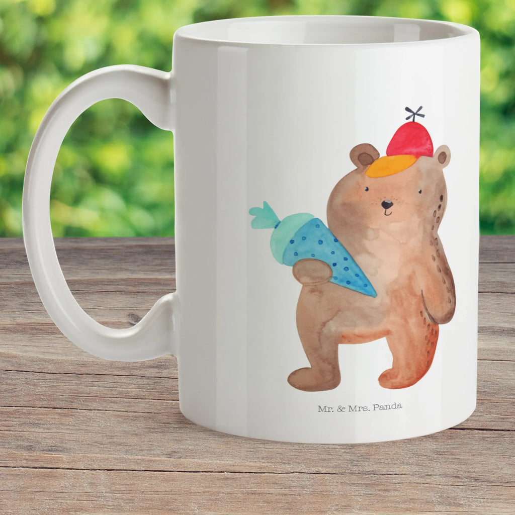 Kindertasse Bär mit Schultüte Kindertasse, Kinder Tasse, Kunststoff Tasse, Kindergarten Tasse, Trinkbecher, Camping Becher, Kaffeetasse, Kunststoffbecher, Kindergartenbecher, Outdoorgeschirr, Kunststoffgeschirr, Reisebecher, Reisetasse, Kinderbecher, Bruchfeste Tasse, Bruchsichere Tasse, Plastik Tasse, Plastiktasse, Bär, Teddy, Teddybär, Bär Motiv, Schultüte, Erster Schultag Geschenk, Einschulung Geschenk, Schule Geschenk, Grundschule, Schulanfang, Schulbeginn