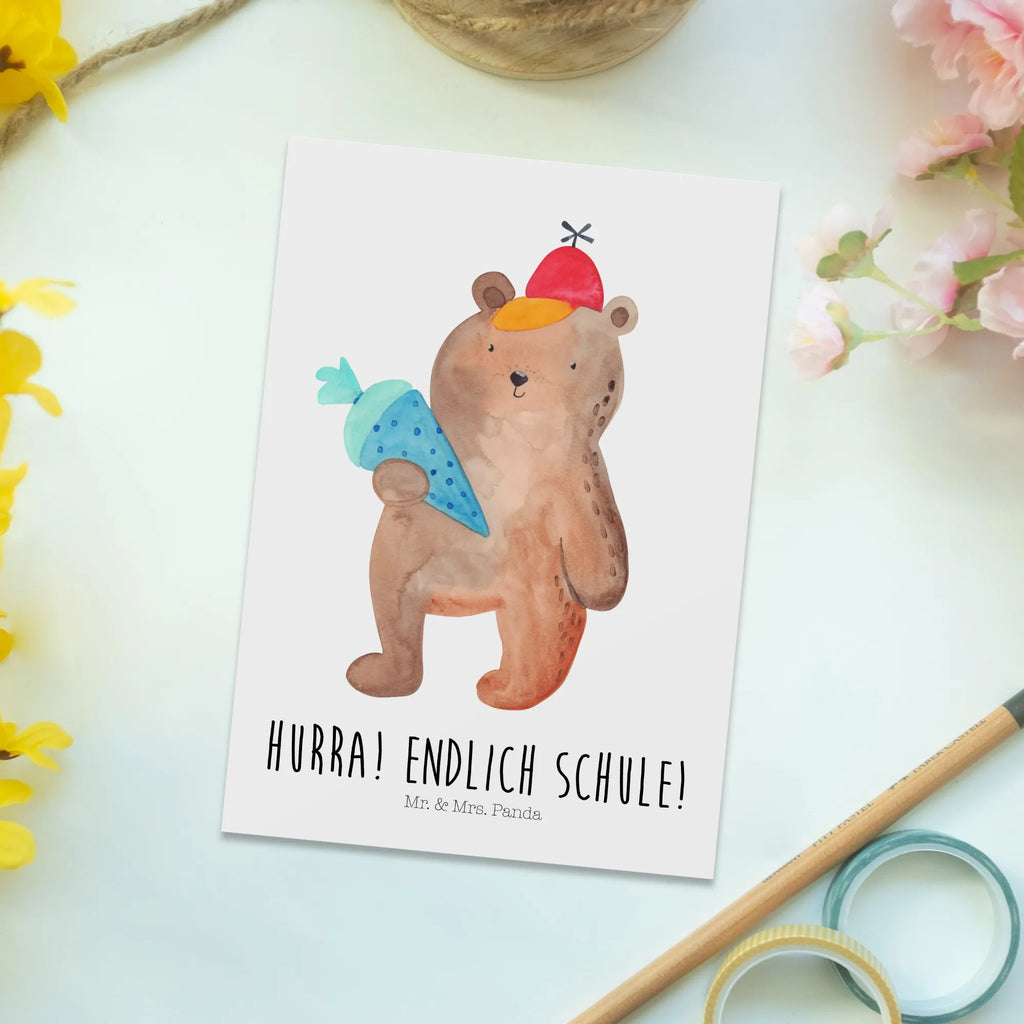 Postkarte Bär Schultüte Postkarte, Karte, Geschenkkarte, Grußkarte, Einladung, Ansichtskarte, Geburtstagskarte, Einladungskarte, Dankeskarte, Ansichtskarten, Einladung Geburtstag, Einladungskarten Geburtstag, Bär, Teddy, Teddybär, Bär Motiv, Schultüte, Erster Schultag Geschenk, Einschulung Geschenk, Schule Geschenk, Grundschule, Schulanfang, Schulbeginn