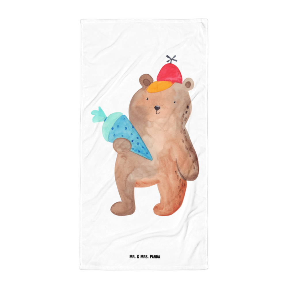 XL Badehandtuch Bär Schultüte Handtuch, Badetuch, Duschtuch, Strandtuch, Saunatuch, Bär, Teddy, Teddybär, Bär Motiv, Schultüte, Erster Schultag Geschenk, Einschulung Geschenk, Schule Geschenk, Grundschule, Schulanfang, Schulbeginn