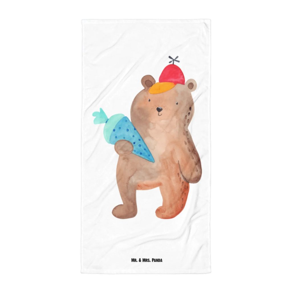 XL Badehandtuch Bär Schultüte Handtuch, Badetuch, Duschtuch, Strandtuch, Saunatuch, Bär, Teddy, Teddybär, Bär Motiv, Schultüte, Erster Schultag Geschenk, Einschulung Geschenk, Schule Geschenk, Grundschule, Schulanfang, Schulbeginn