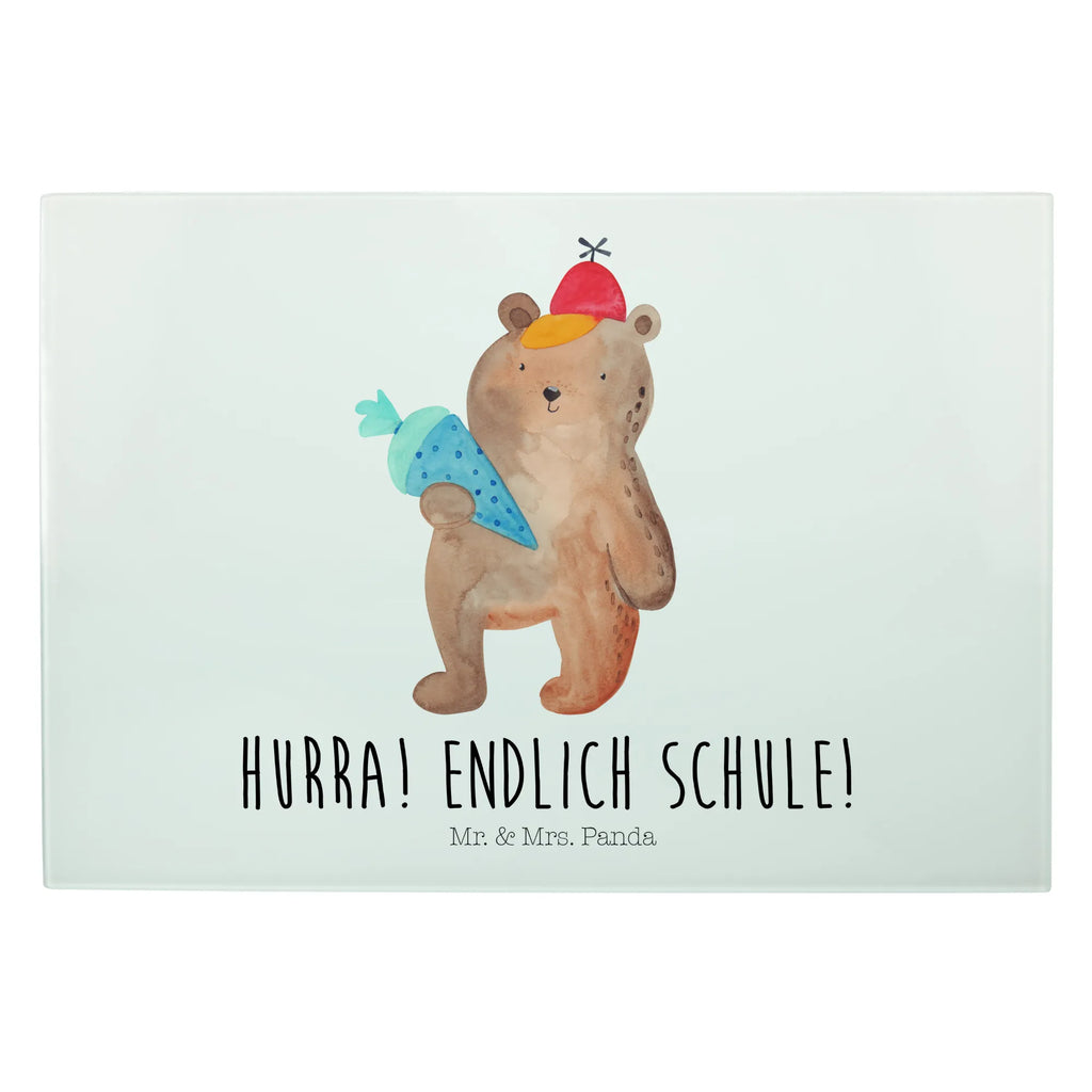 Glasschneidebrett Bär Schultüte Glasschneidebrett, Schneidebrett, Bär, Teddy, Teddybär, Bär Motiv, Schultüte, Erster Schultag Geschenk, Einschulung Geschenk, Schule Geschenk, Grundschule, Schulanfang, Schulbeginn