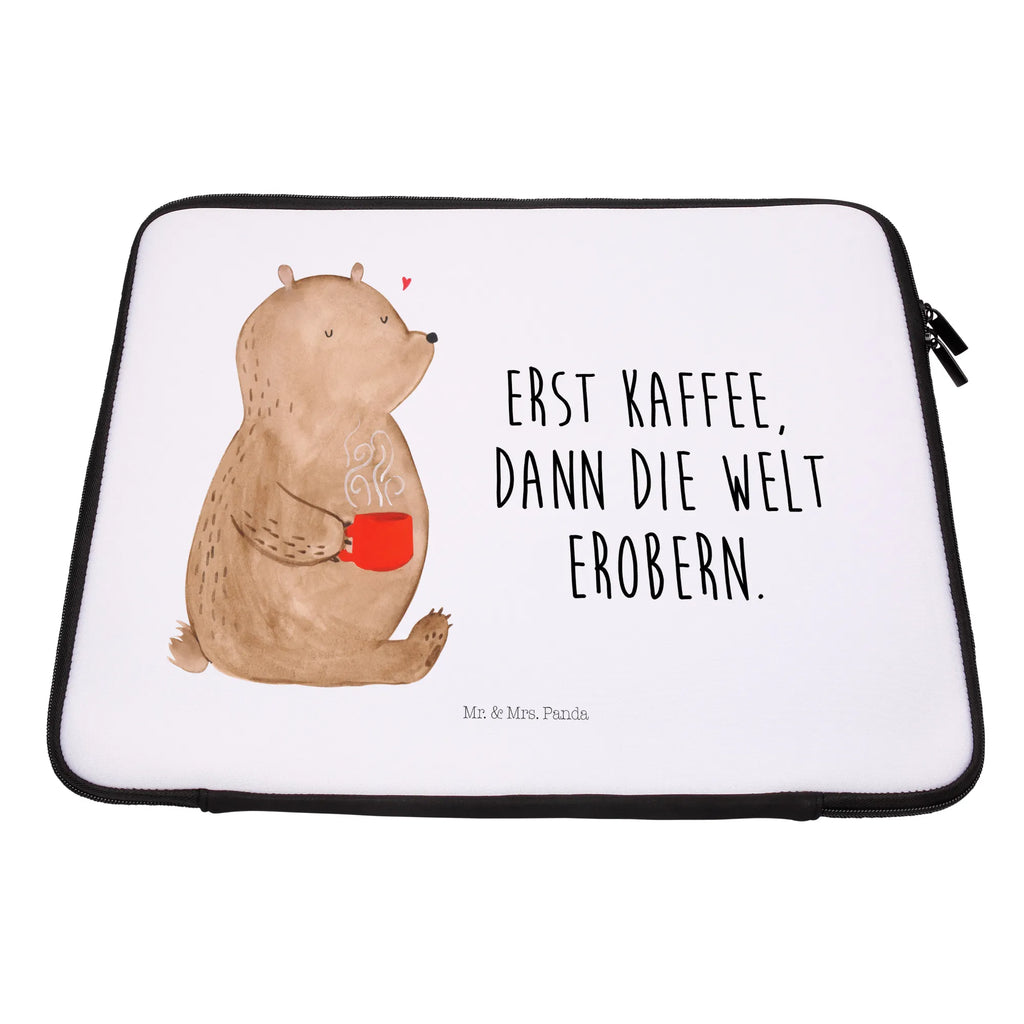 Notebook Tasche Bär Kaffee Notebook Tasche, Laptop, Computertasche, Tasche, Notebook-Tasche, Notebook-Reisehülle, Notebook Schutz, Bär, Teddy, Teddybär, Kaffee, Coffee, Bären, guten Morgen, Morgenroutine, Welt erobern, Welt retten, Motivation